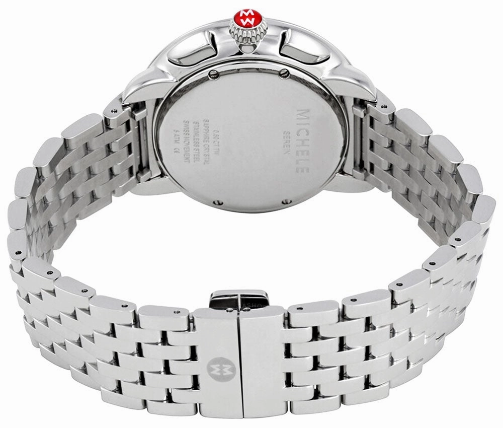 Michele Serein Chronograph Diamonds Silver Dial Date Stainless Steel Womens Watch MWW21A000001
