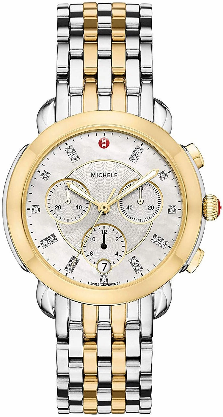 Michele Sidney Chronograph Diamond Two-Tone Womens Watch MWW30A000022