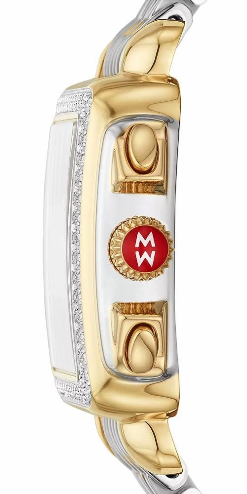 Michele Signature Deco Chronograph Date Two-Tone Stainless Steel & Diamonds Womens Watch MWW06A000776