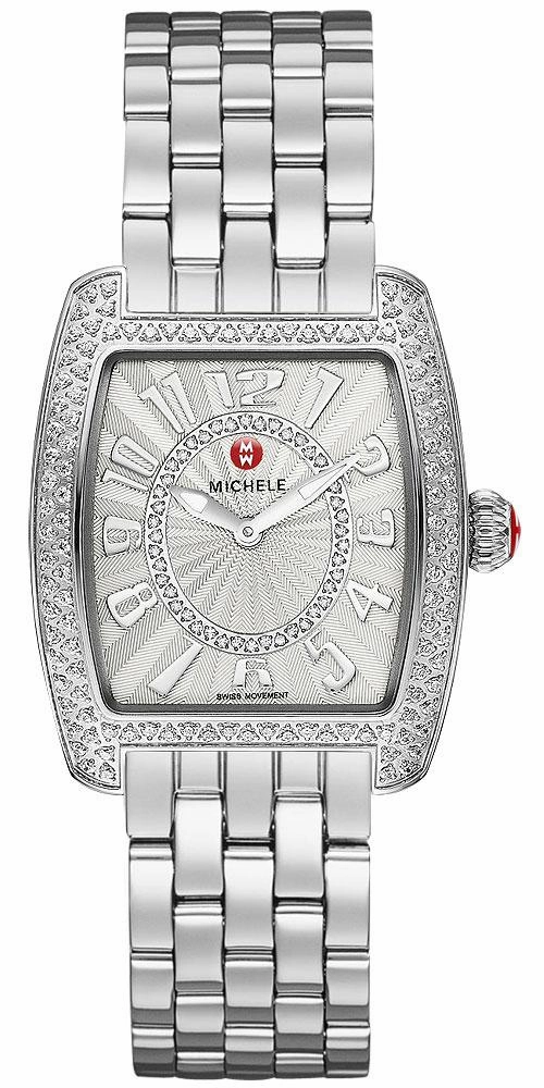 Michele Urban Mini  Stainless Steel Silver Dial Diamonds Women's Watch MWW02A000572