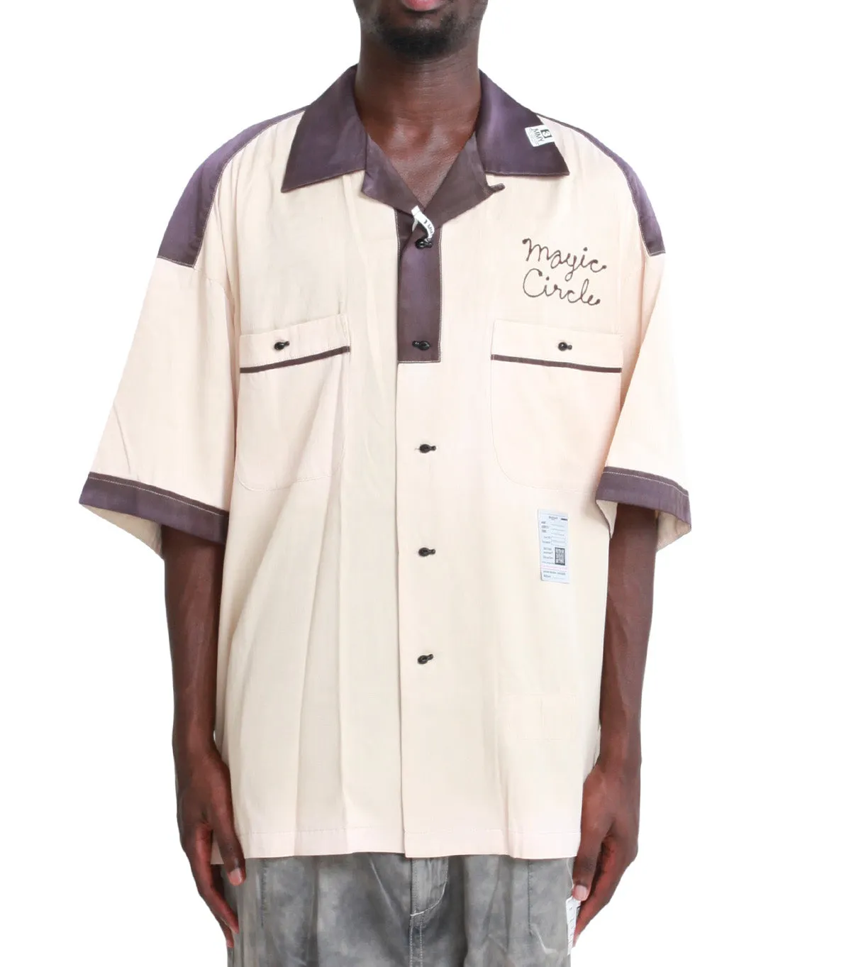 Mihara Yasuhiro Bowling Short Sleeve Shirt White