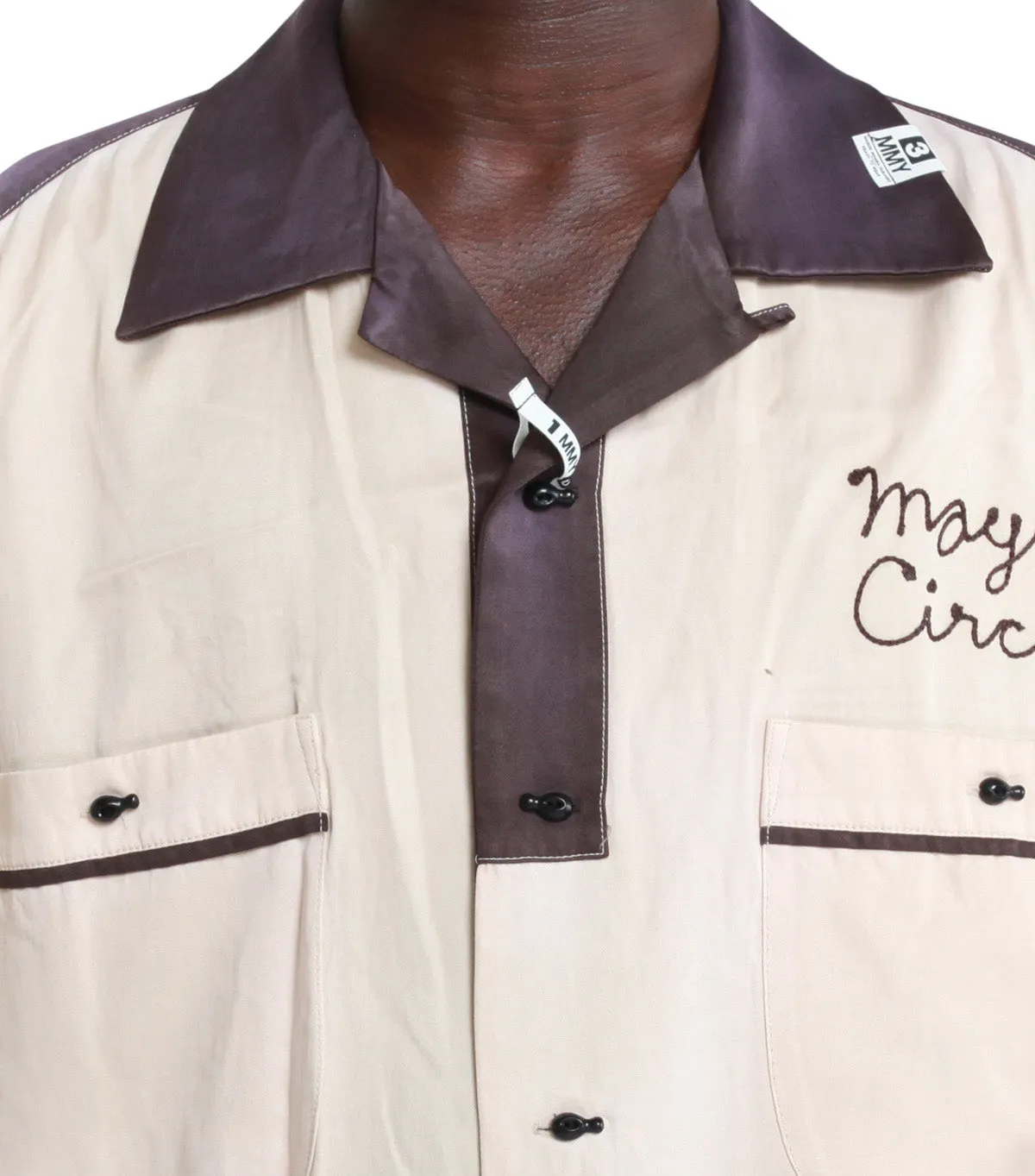 Mihara Yasuhiro Bowling Short Sleeve Shirt White