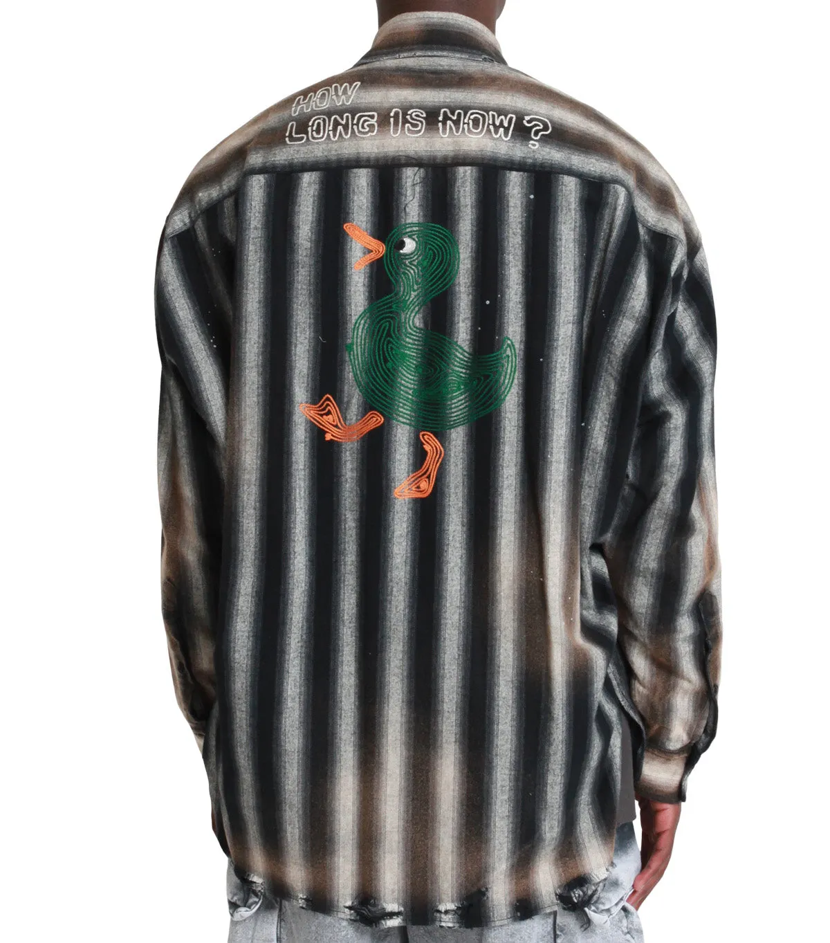 Mihara Yasuhiro Vintage Like Stripe Long Sleeve Shirts Black