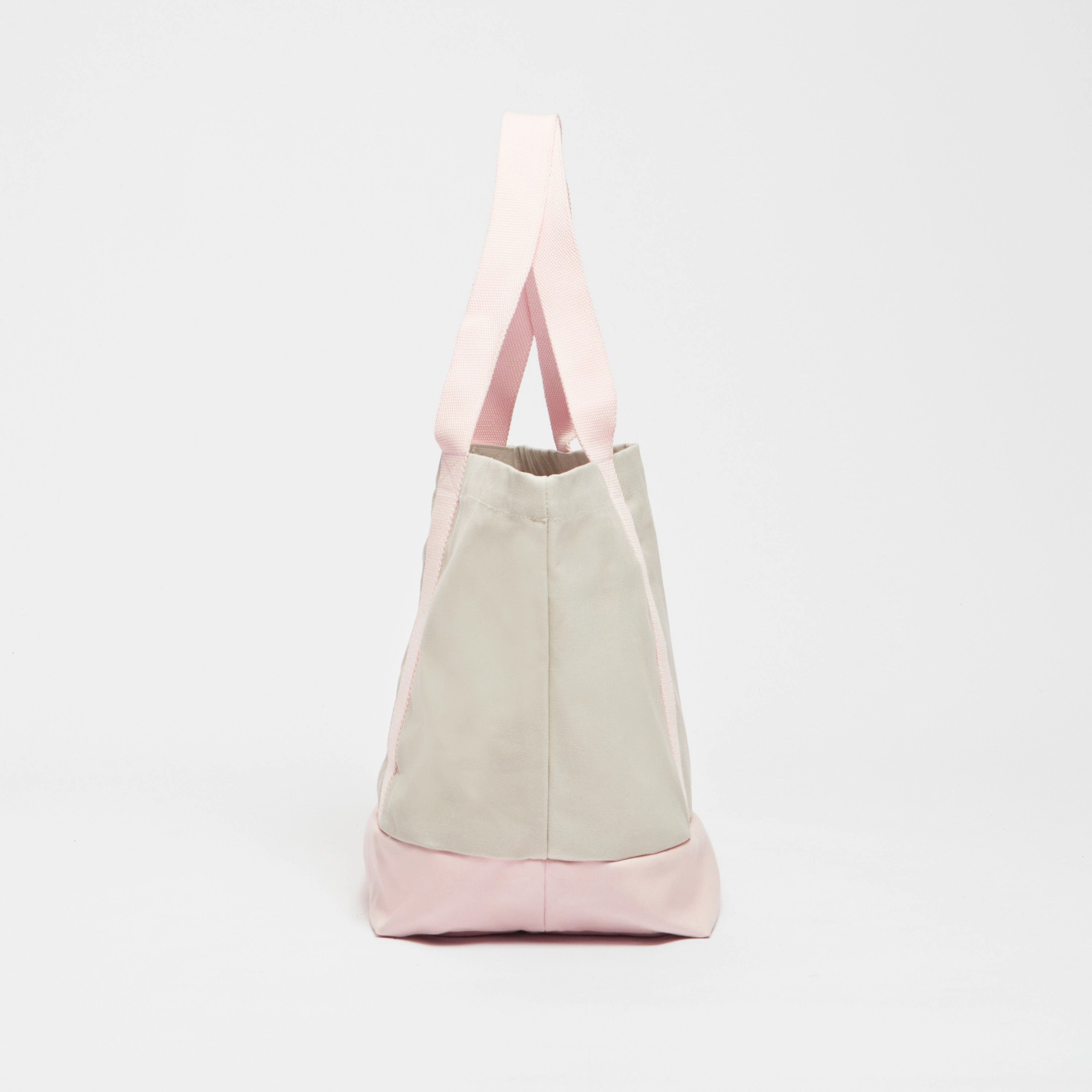 Natural Cotton Canvas Beach Bag | Sand & Pink
