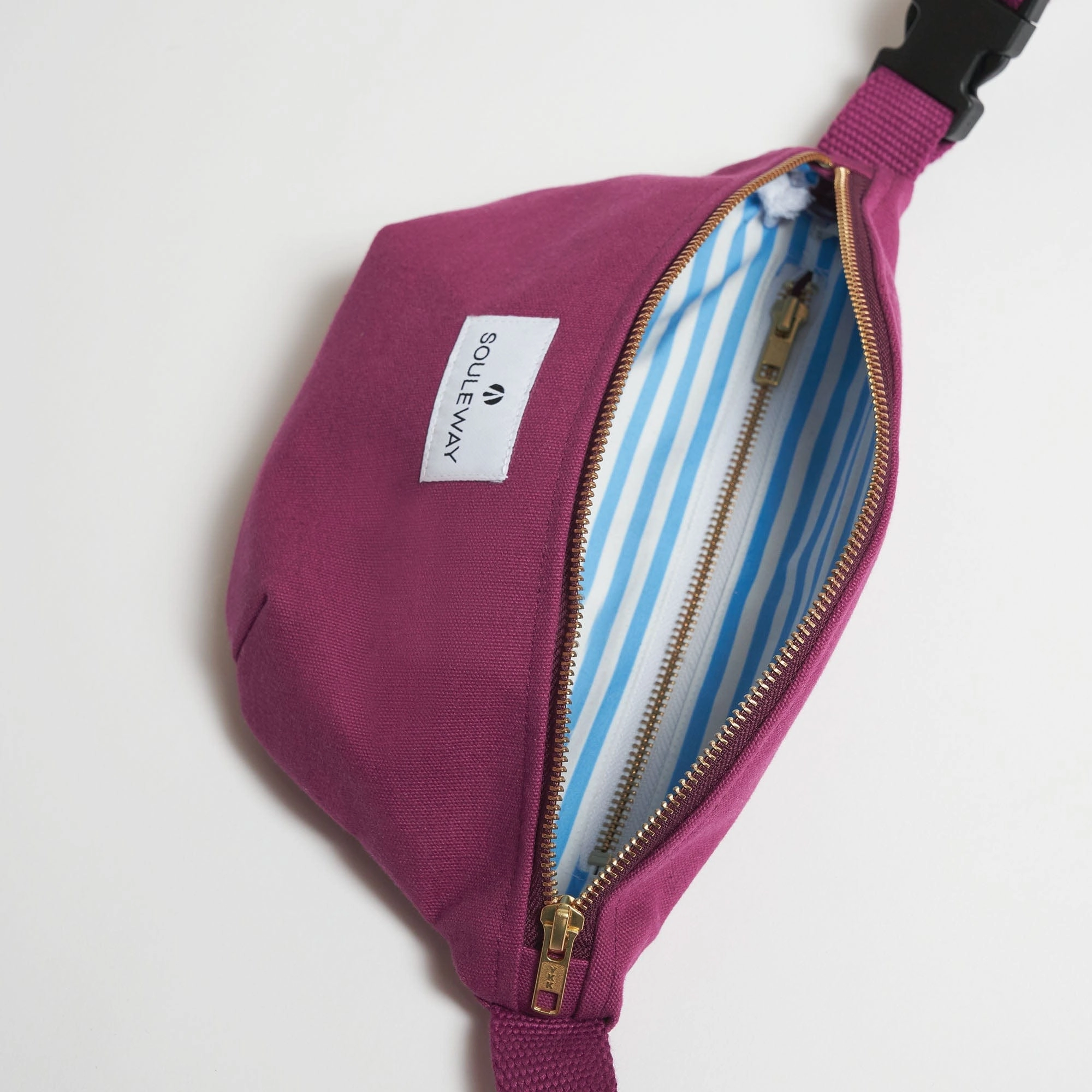 Natural Cotton Canvas Bum Bag | Bordeaux Red