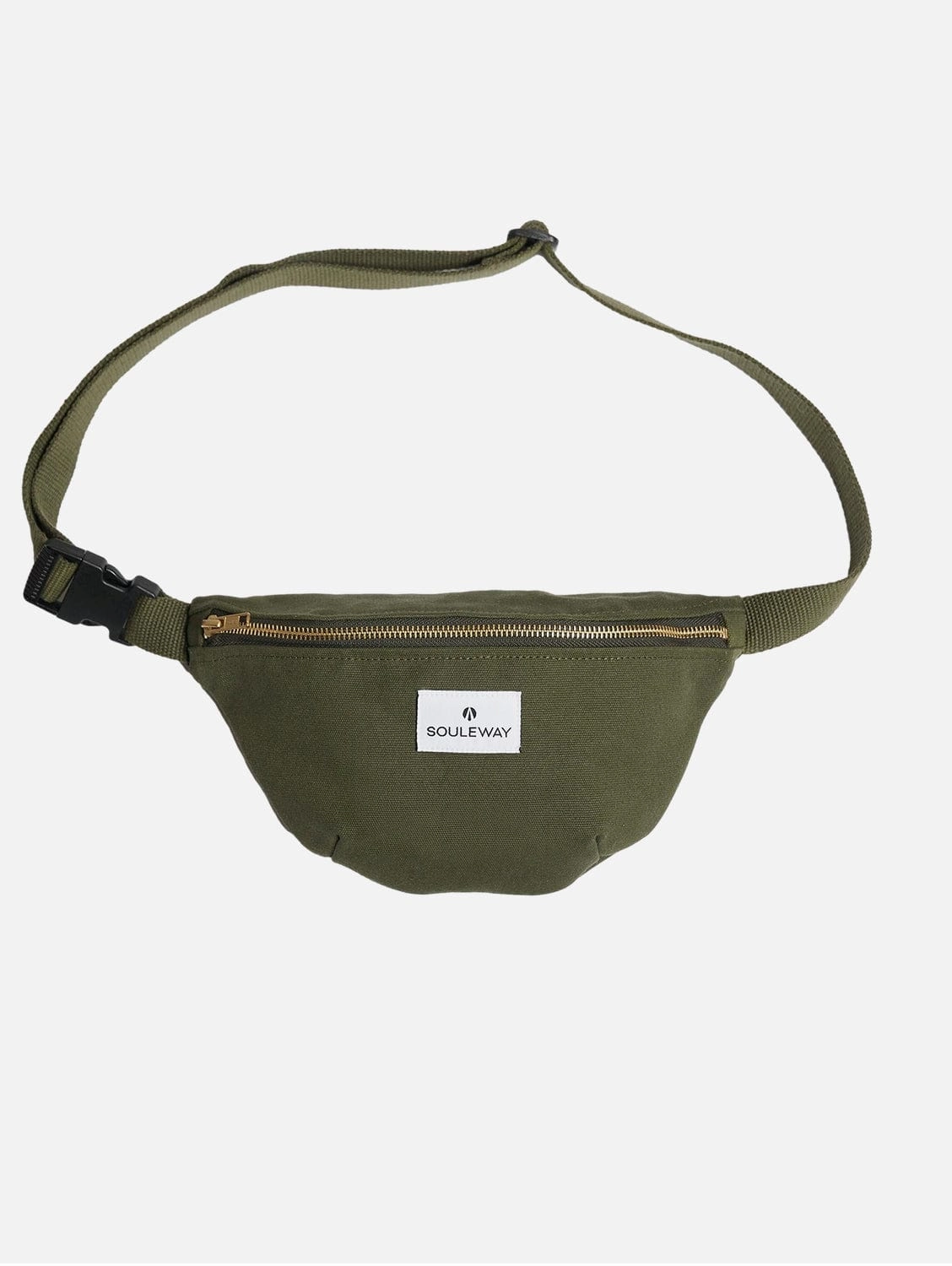 Natural Cotton Canvas Bum Bag | Dark Olive