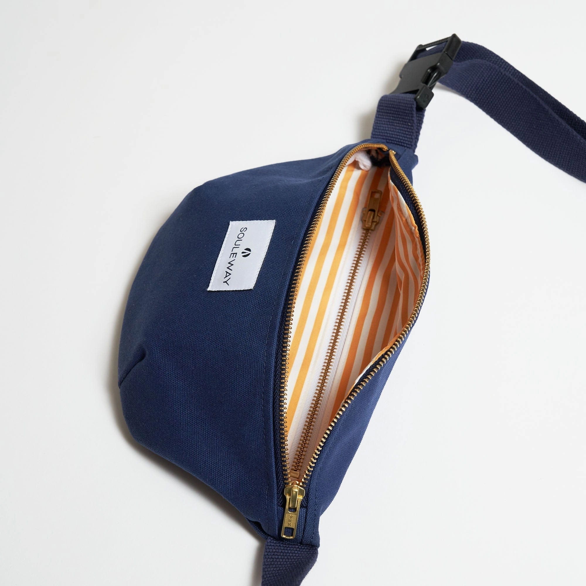 Natural Cotton Canvas Bum Bag | Navy Blue