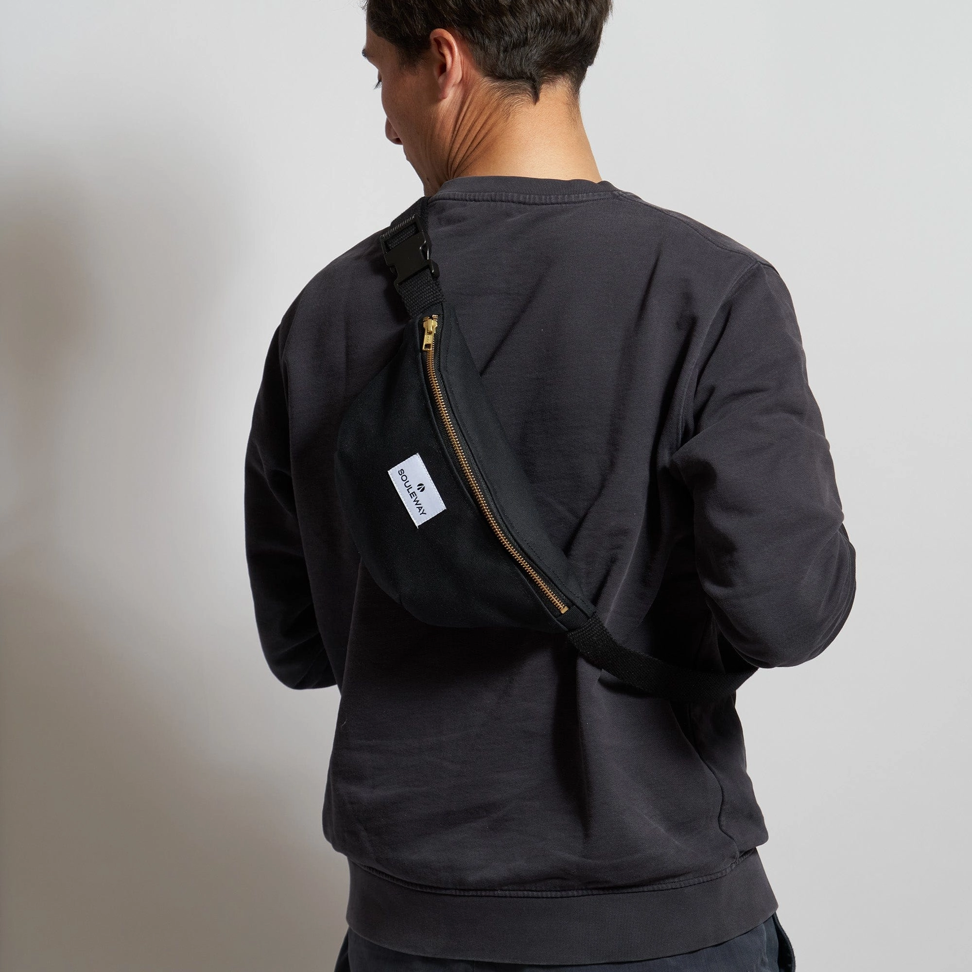 Natural Cotton Canvas Bum Bag | Night Black