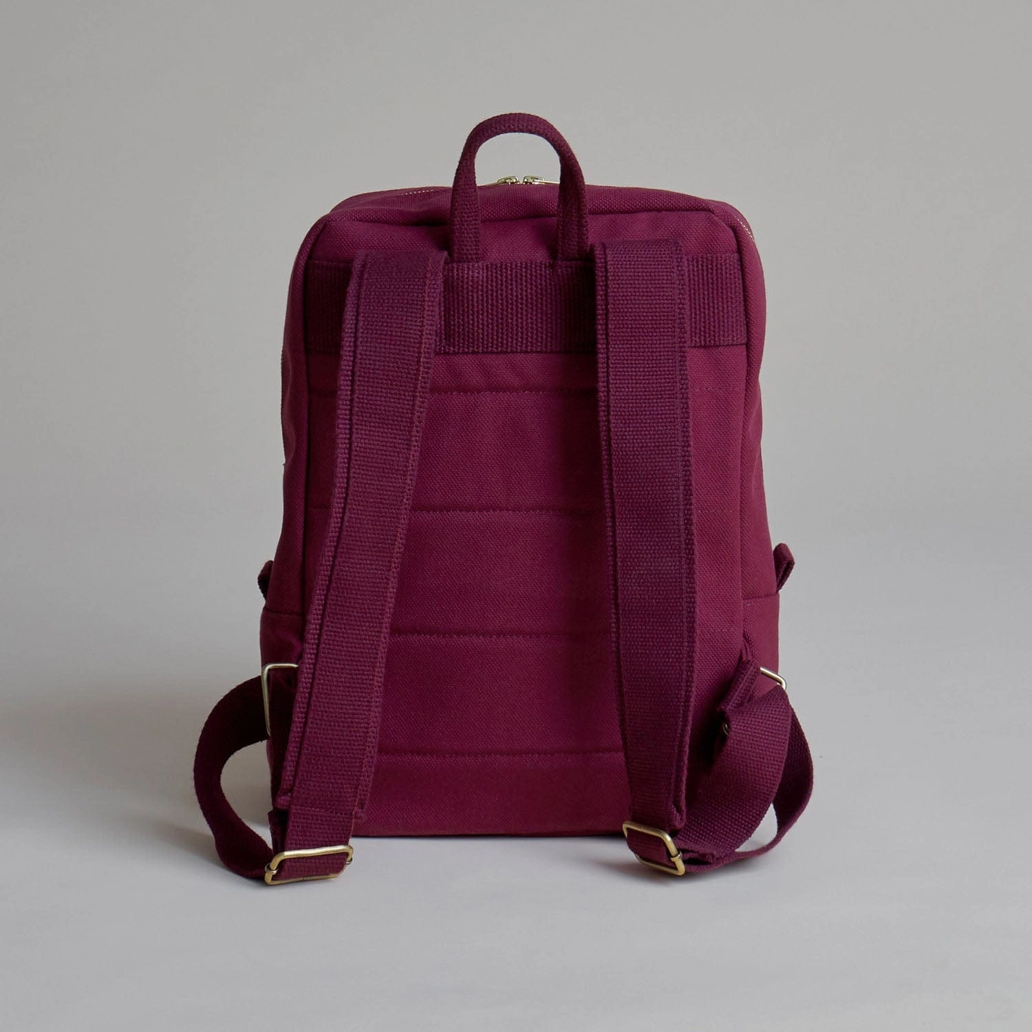 Natural Cotton Canvas Daypack | Bordeaux Red