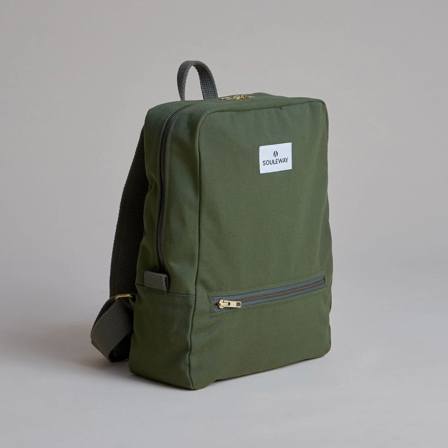 Natural Cotton Canvas Daypack | Dark Olive