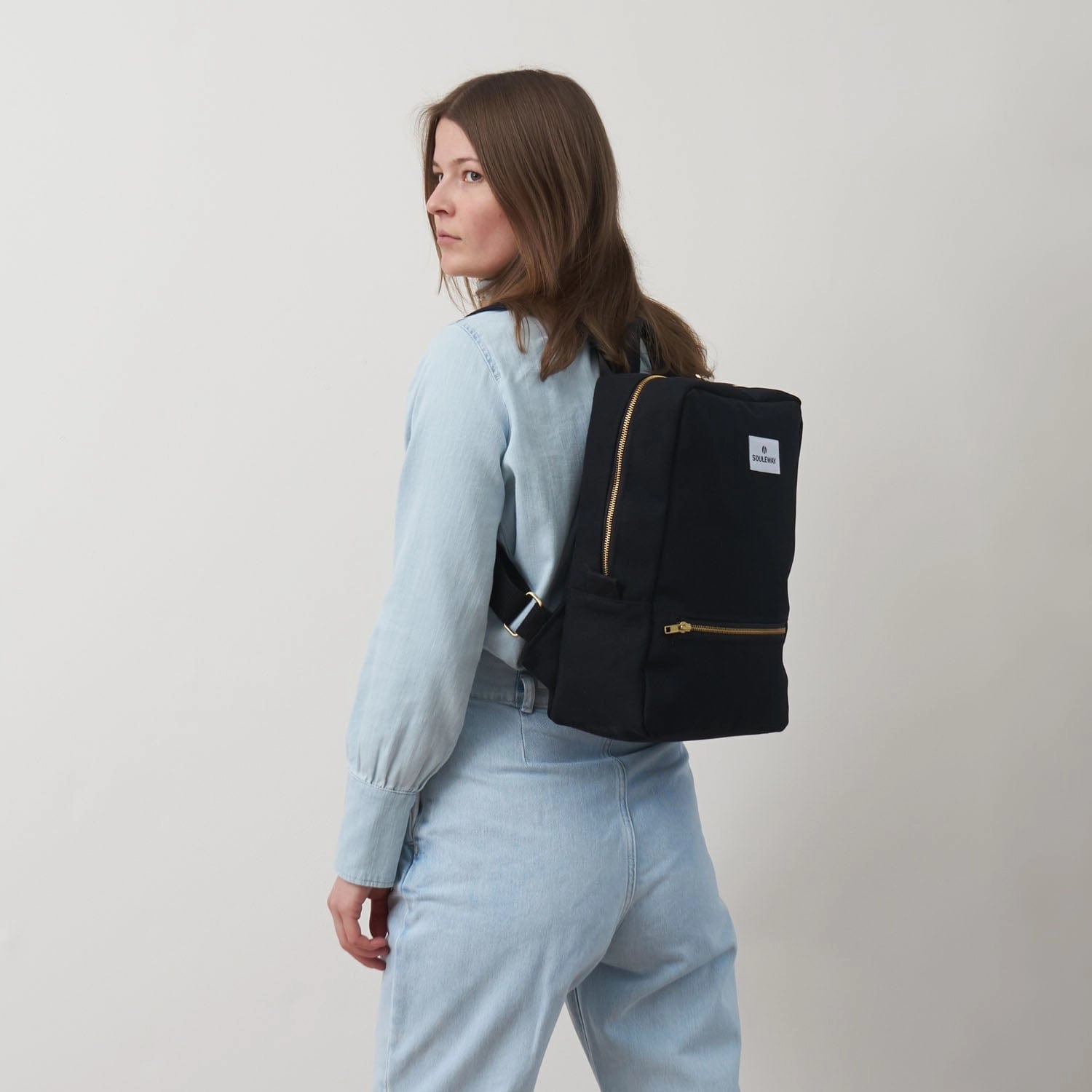 Natural Cotton Canvas Daypack | Night Black