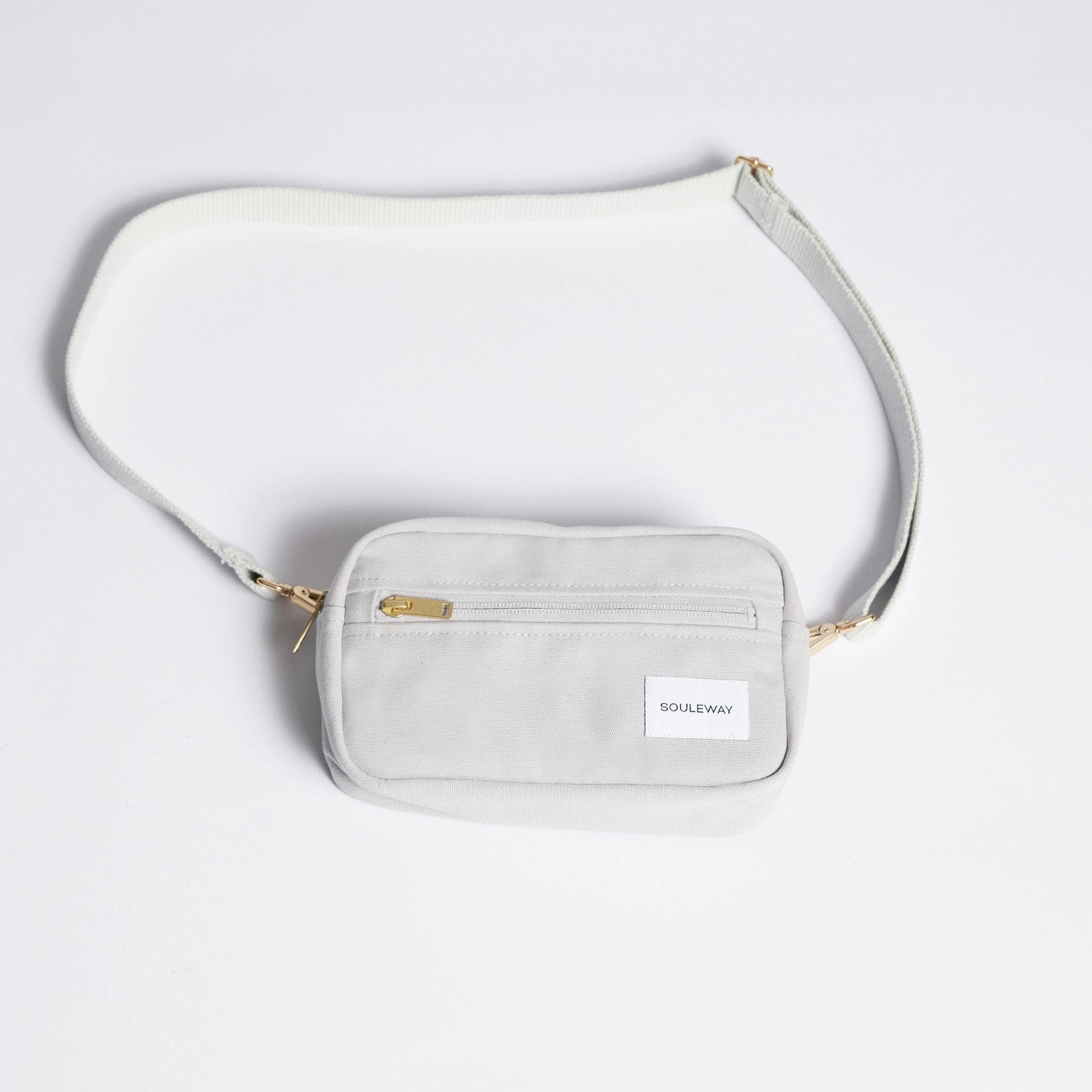 Natural Cotton Canvas Hip Bag | Dust Grey