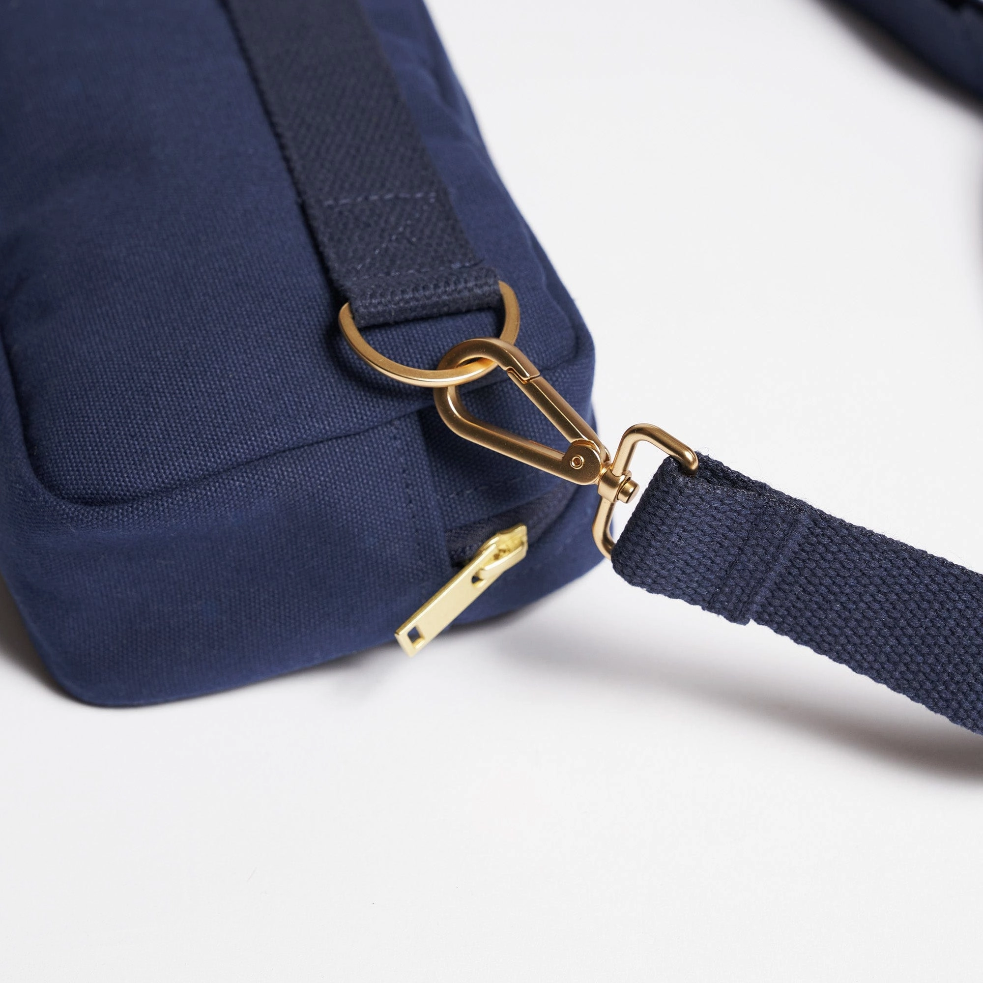 Natural Cotton Canvas Hip Bag | Navy Blue