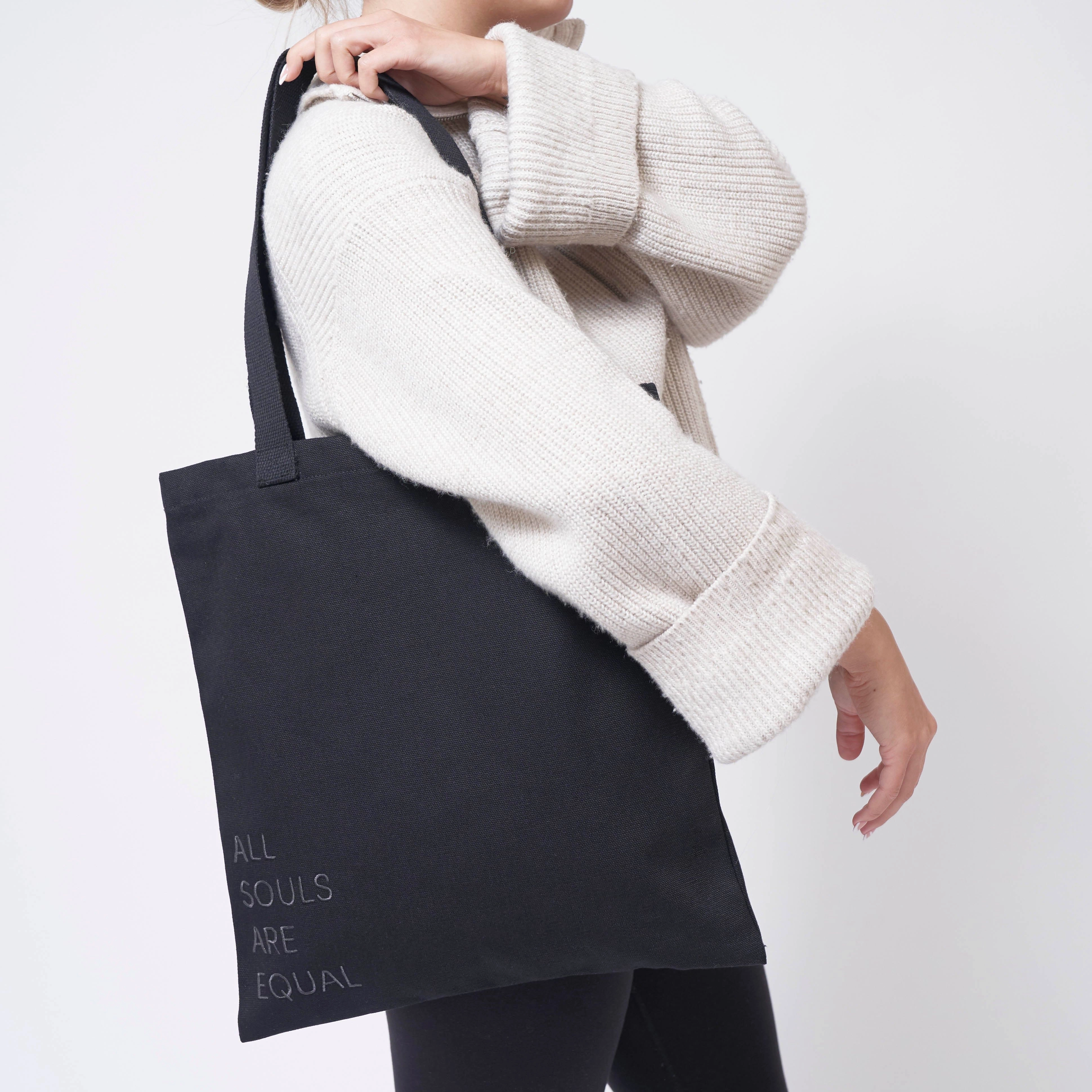 Natural Cotton Canvas Jute Bag | Black Pride Edition