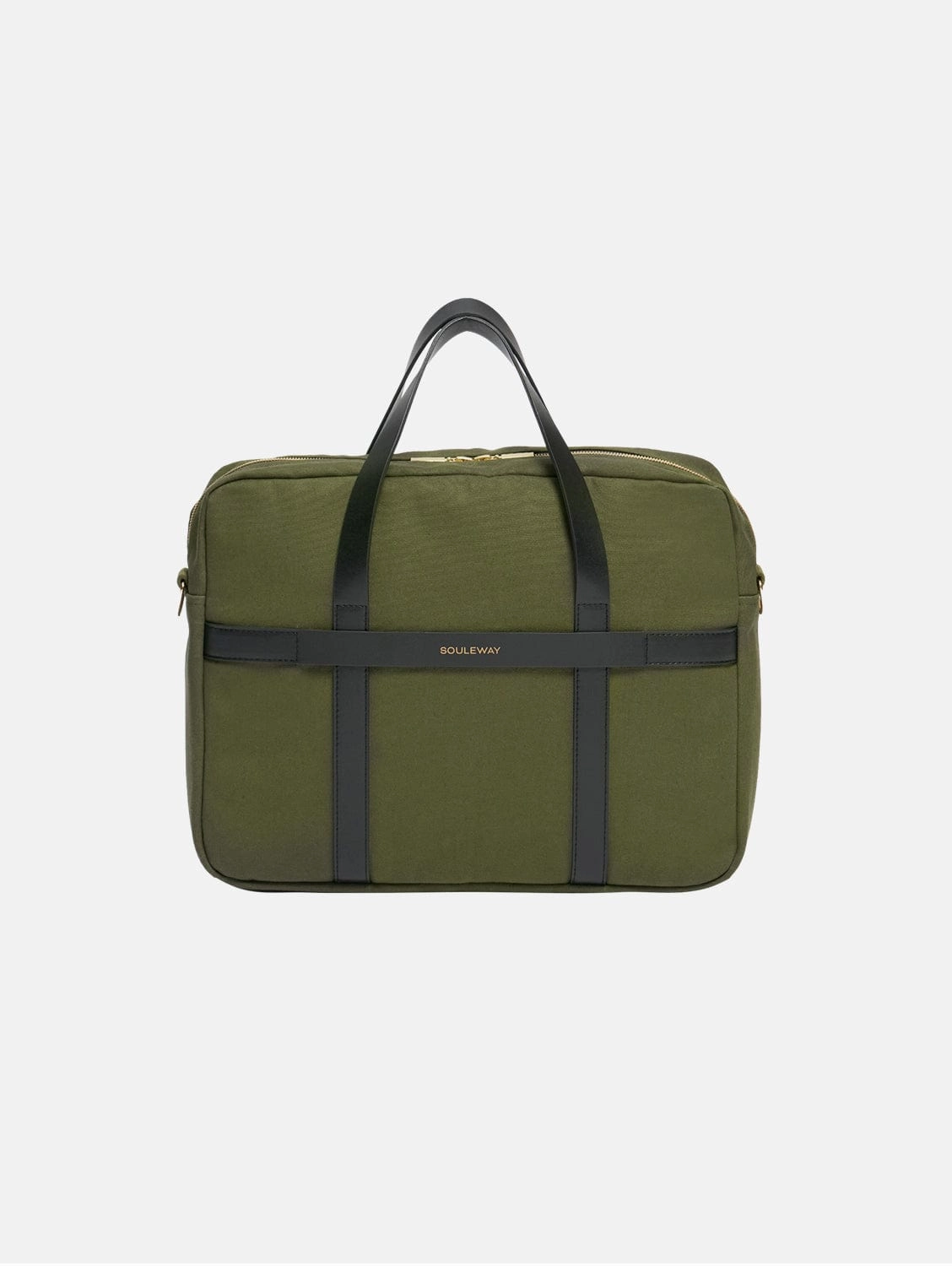 Natural Cotton Canvas Laptop Bag | Dark Olive