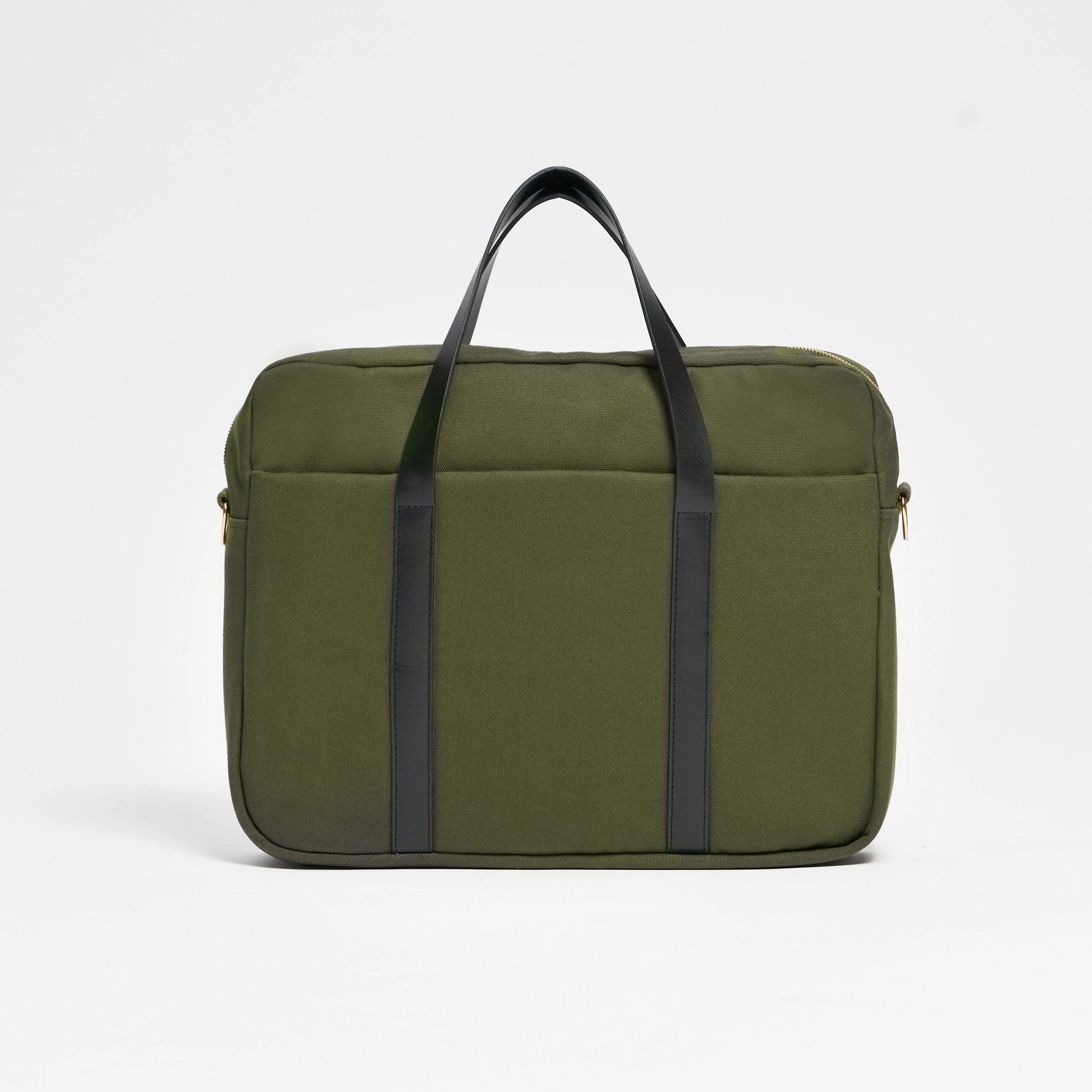 Natural Cotton Canvas Laptop Bag | Dark Olive