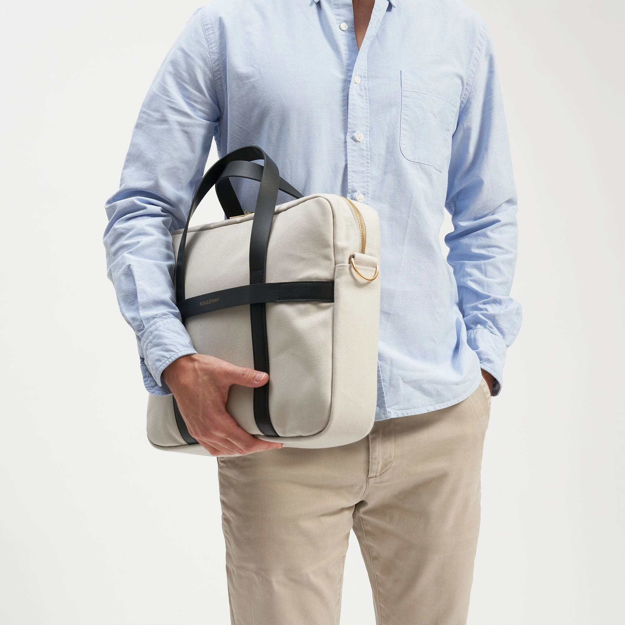 Natural Cotton Canvas Laptop Bag | Desert Sand