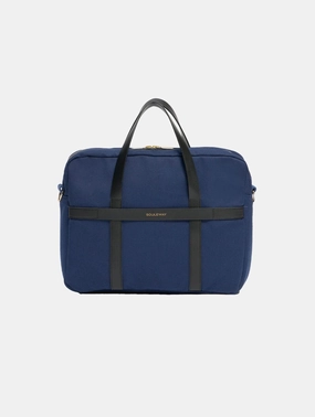 Natural Cotton Canvas Laptop Bag | Navy Blue
