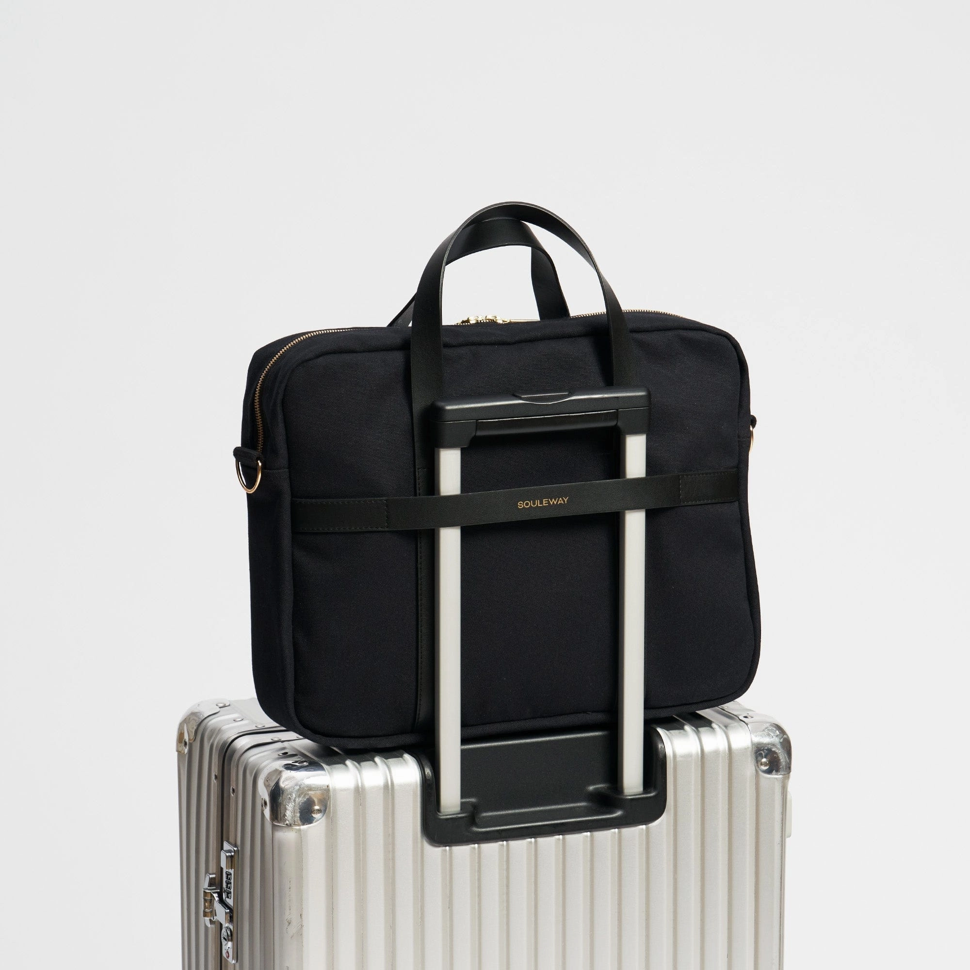 Natural Cotton Canvas Laptop Bag | Night Black