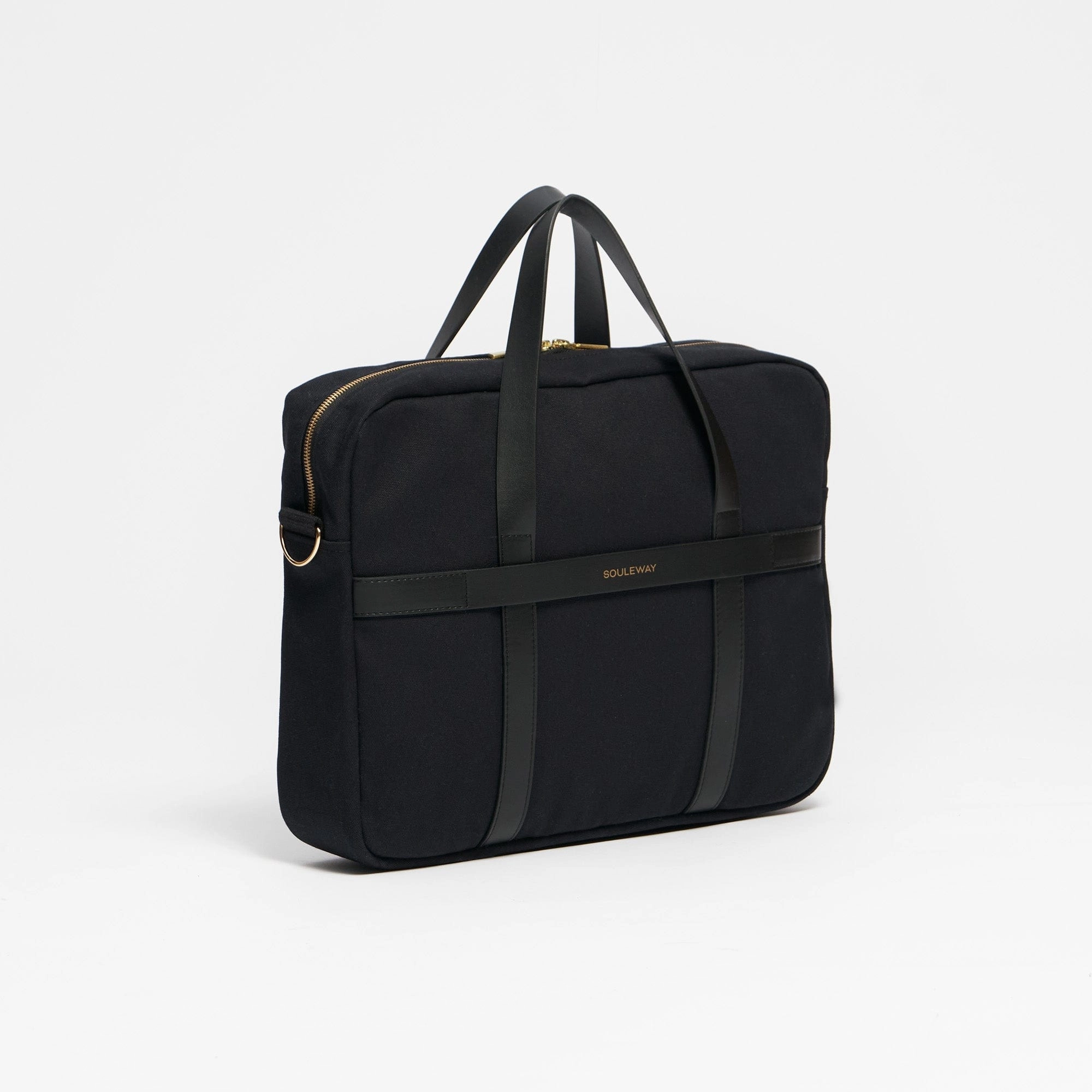 Natural Cotton Canvas Laptop Bag | Night Black