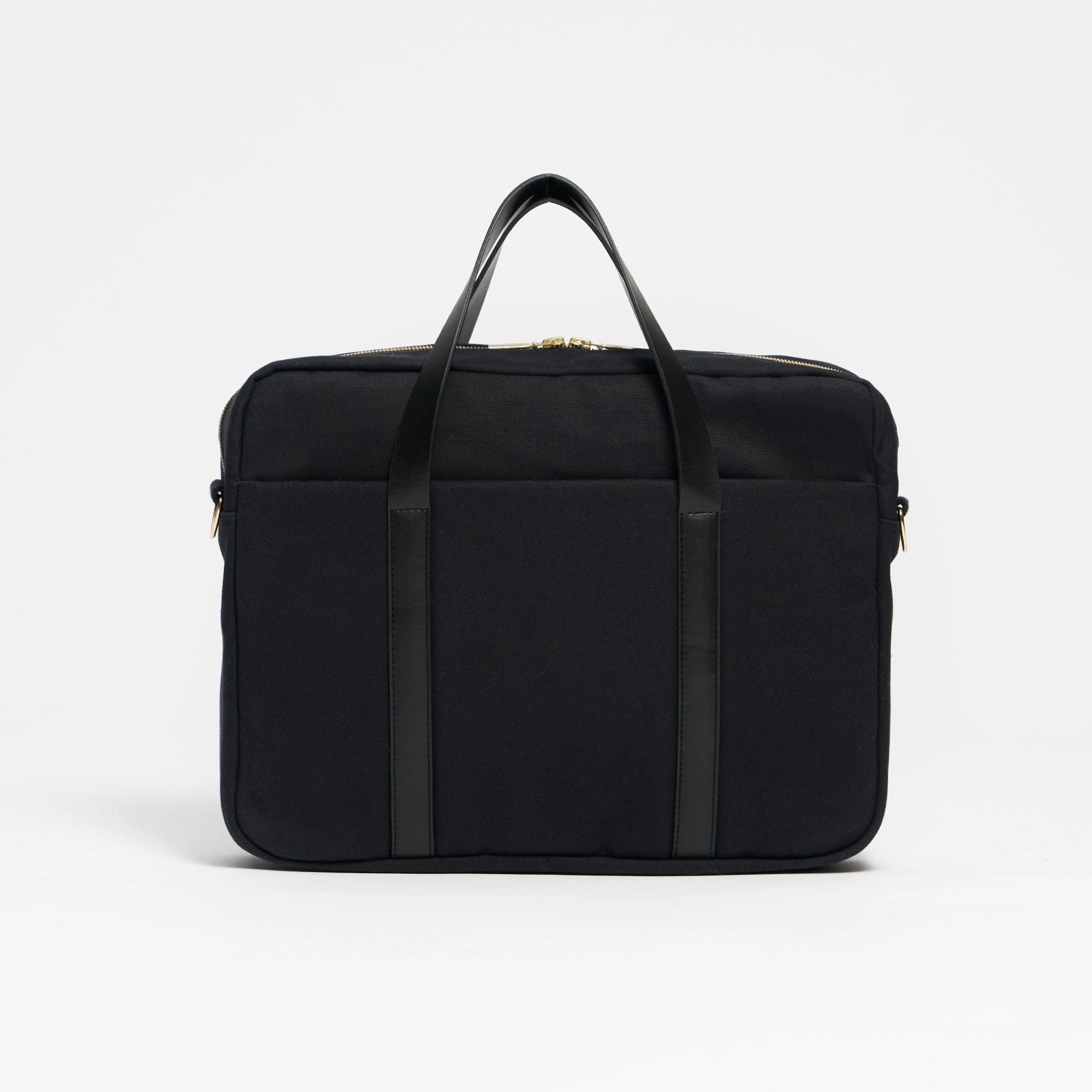 Natural Cotton Canvas Laptop Bag | Night Black