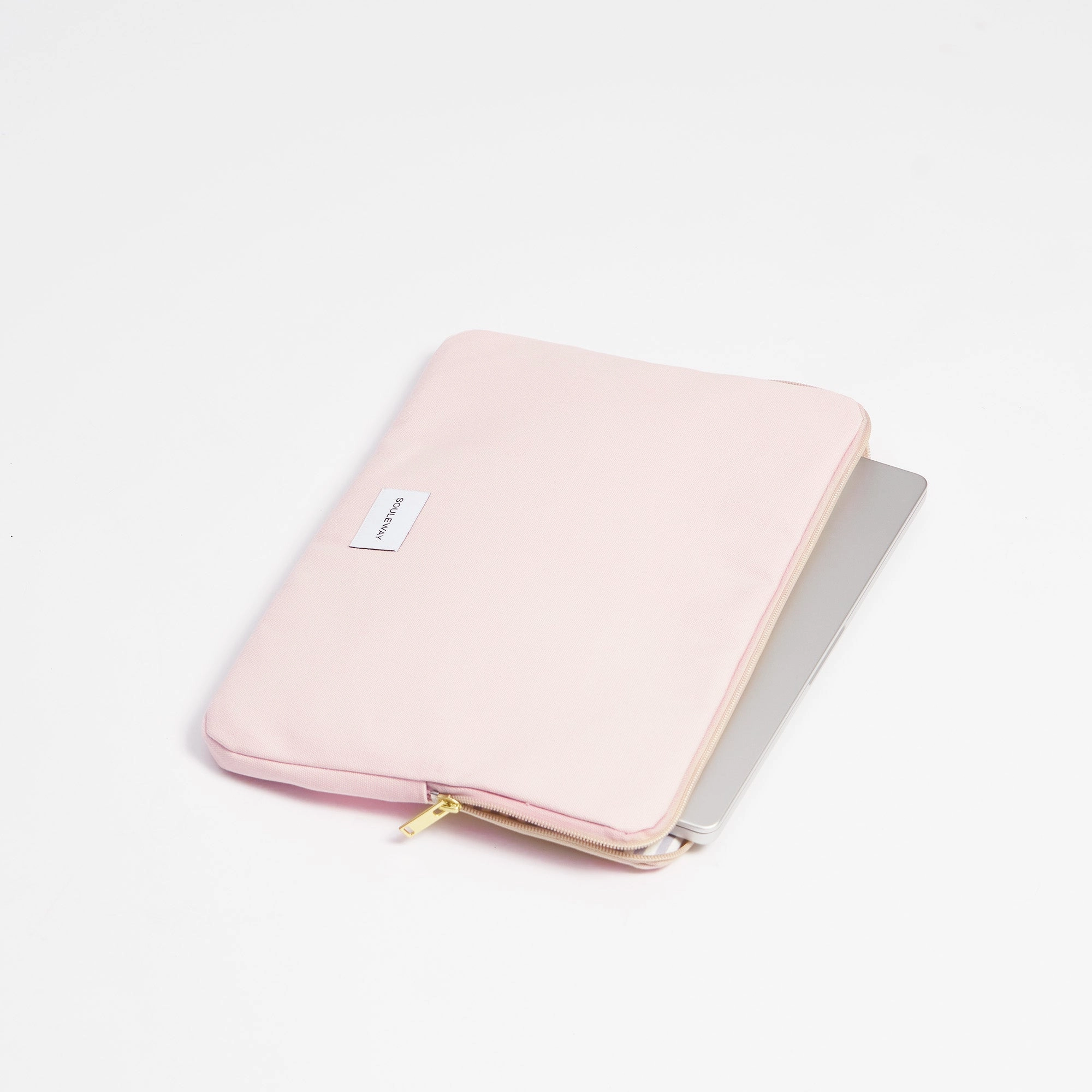 Natural Cotton Canvas Laptop Sleeve | Blush Pink