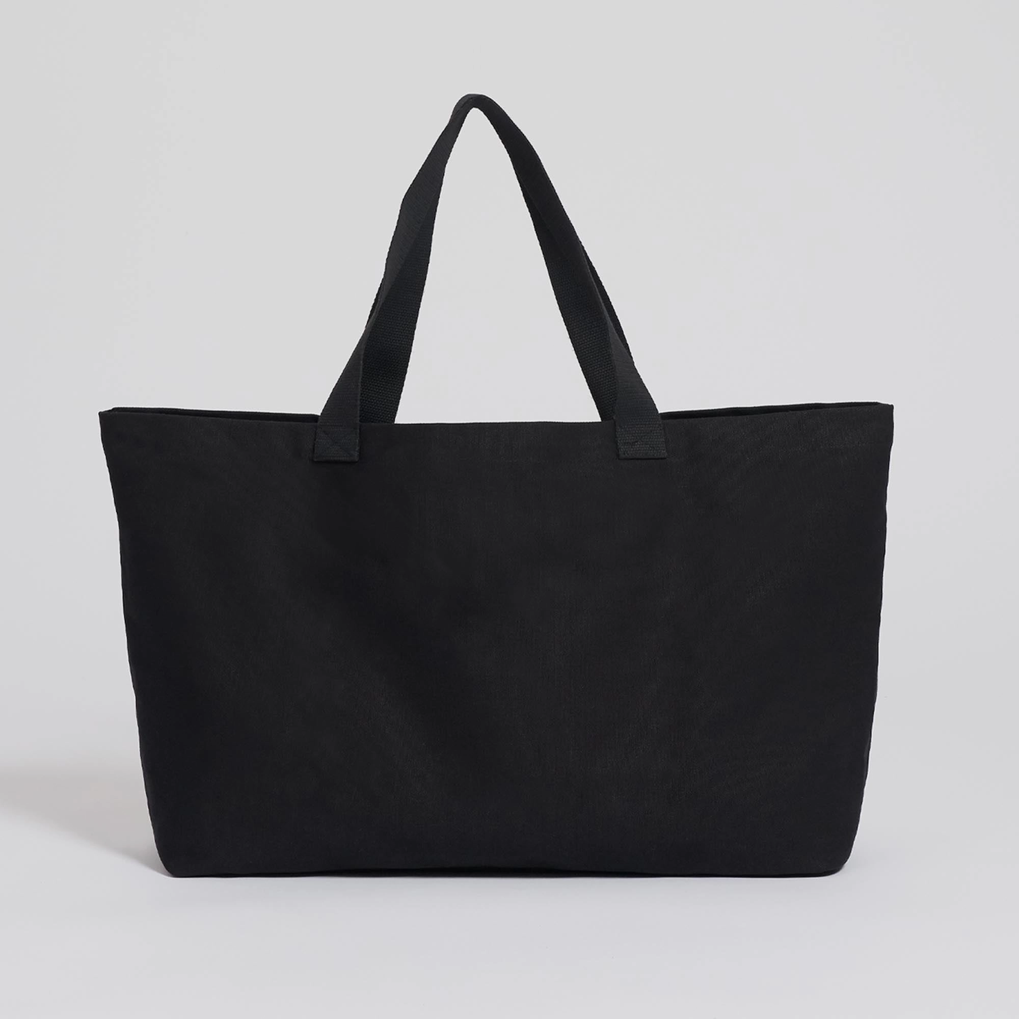 Natural Cotton Canvas Shopper | Black