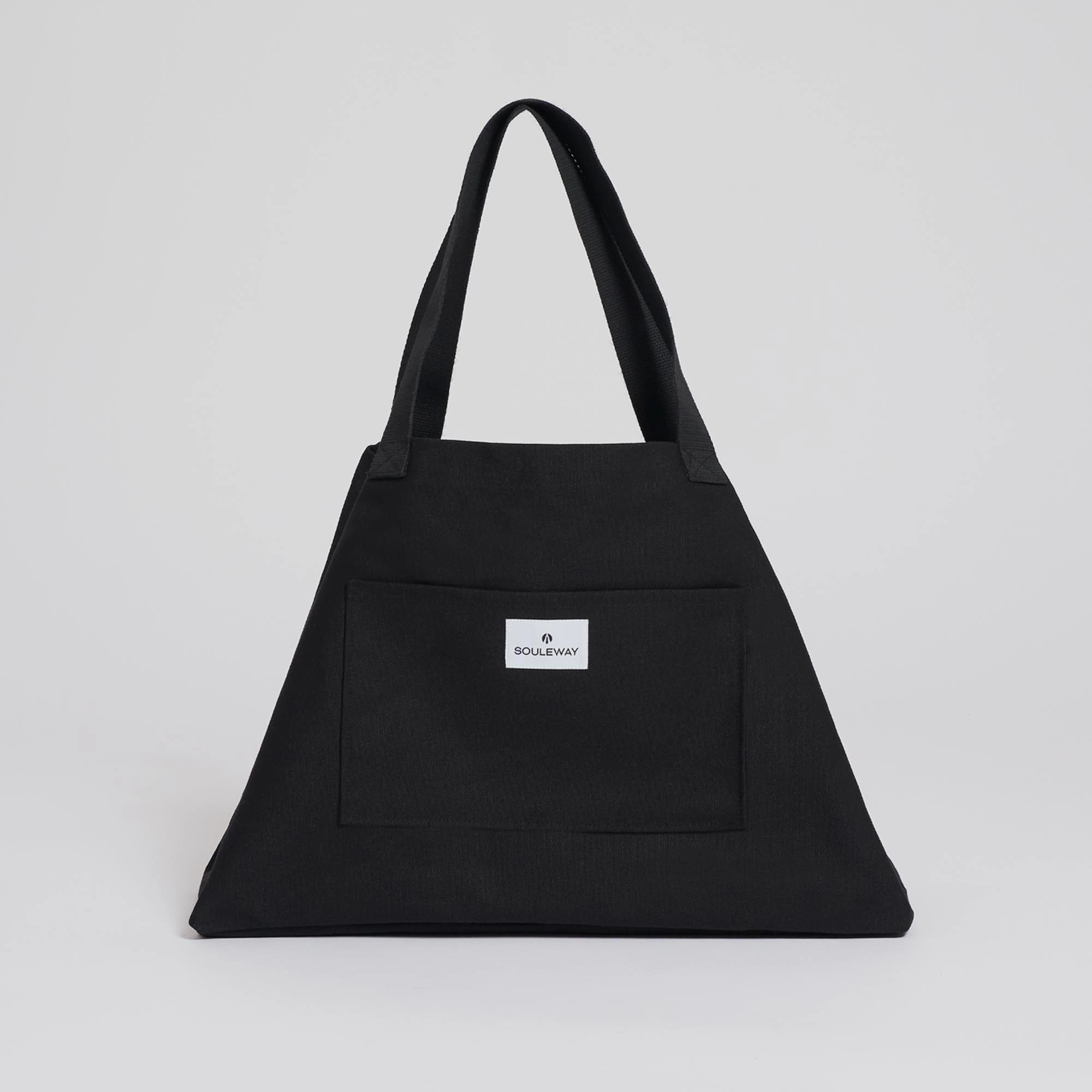 Natural Cotton Canvas Shopper | Black