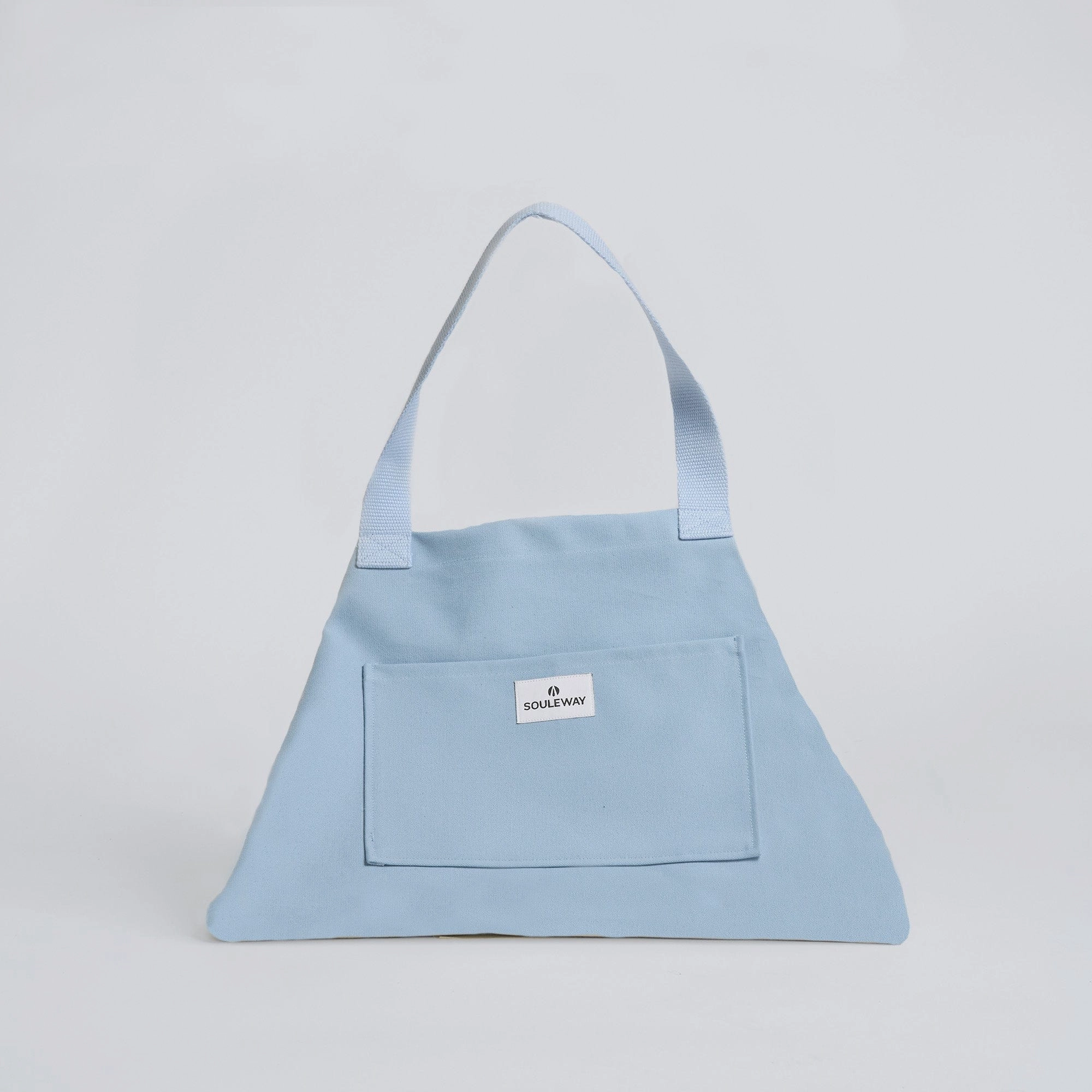 Natural Cotton Canvas Shopper | Dusty Blue