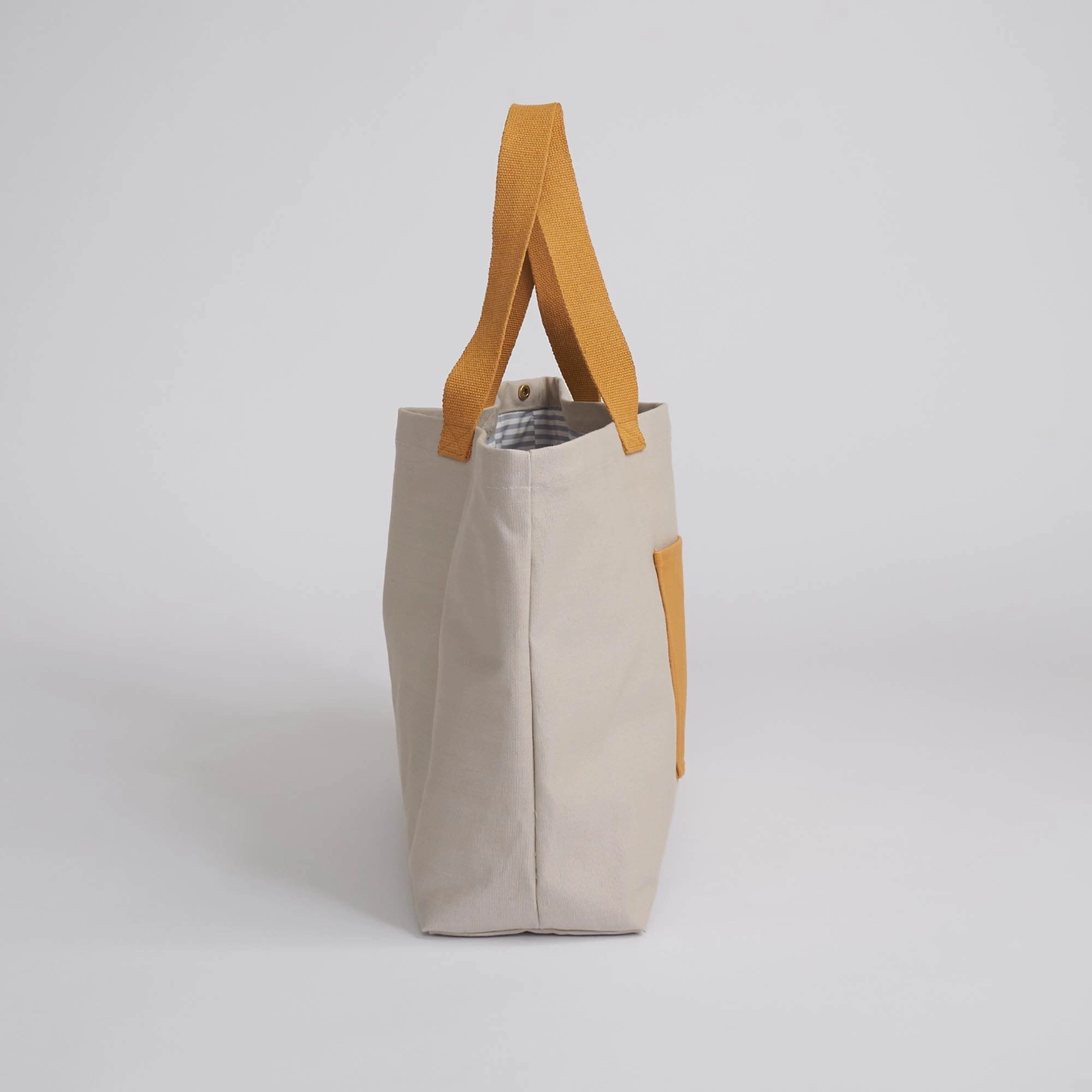 Natural Cotton Canvas Shopper | Sand & Mustard