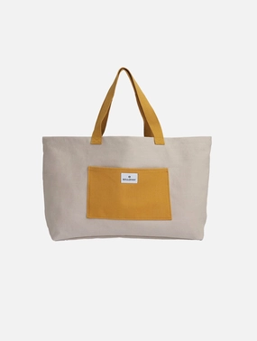 Natural Cotton Canvas Shopper | Sand & Mustard