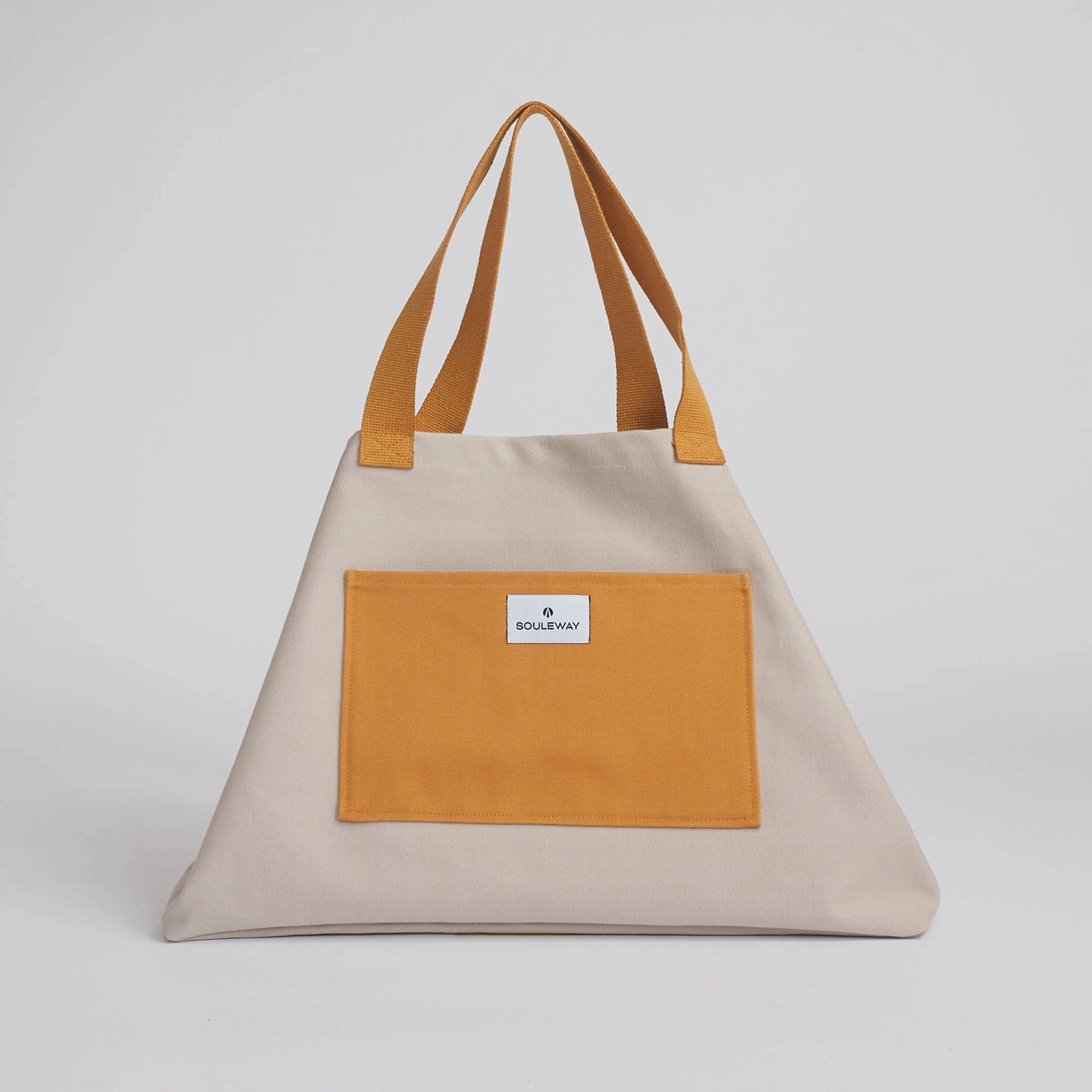 Natural Cotton Canvas Shopper | Sand & Mustard
