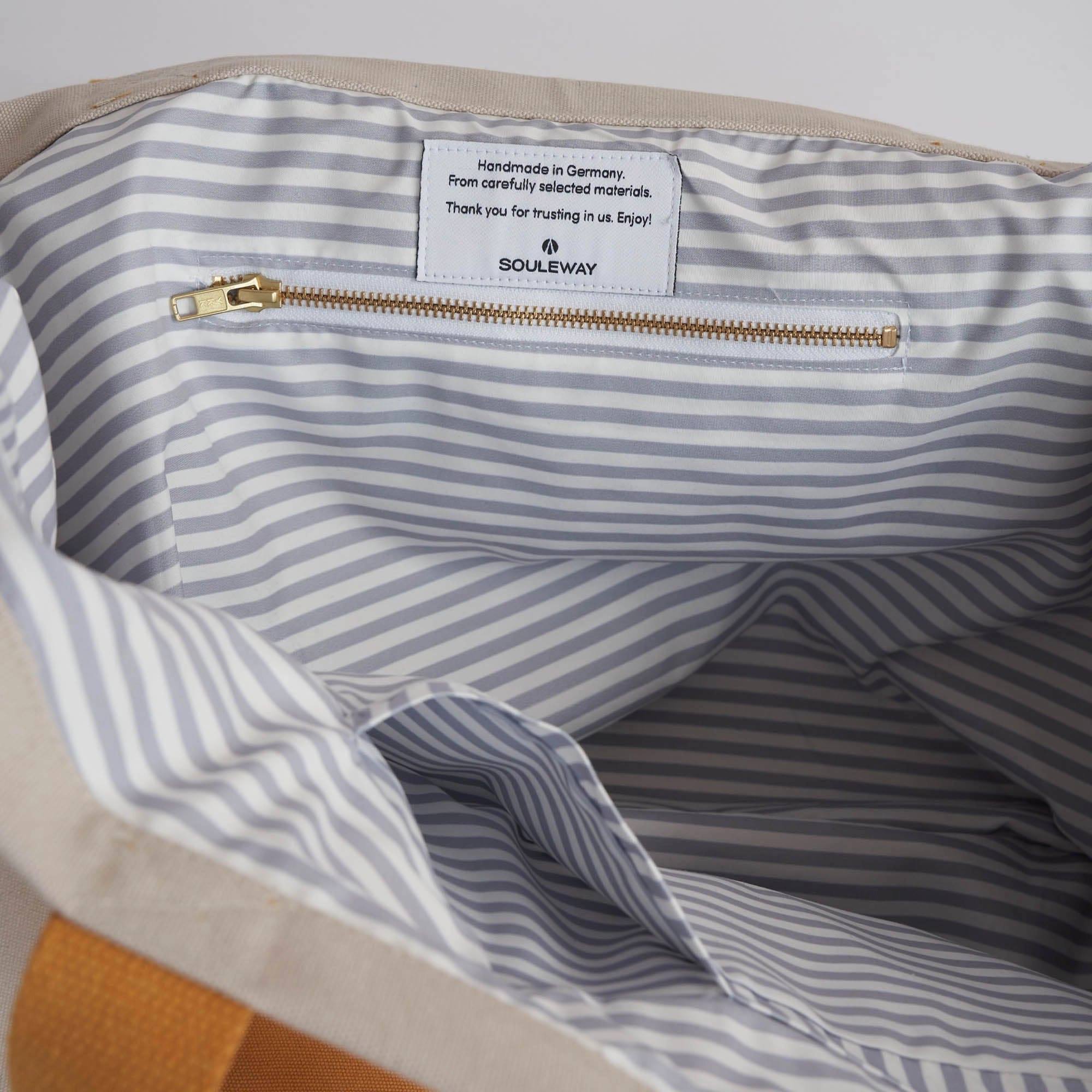 Natural Cotton Canvas Shopper | Sand & Mustard