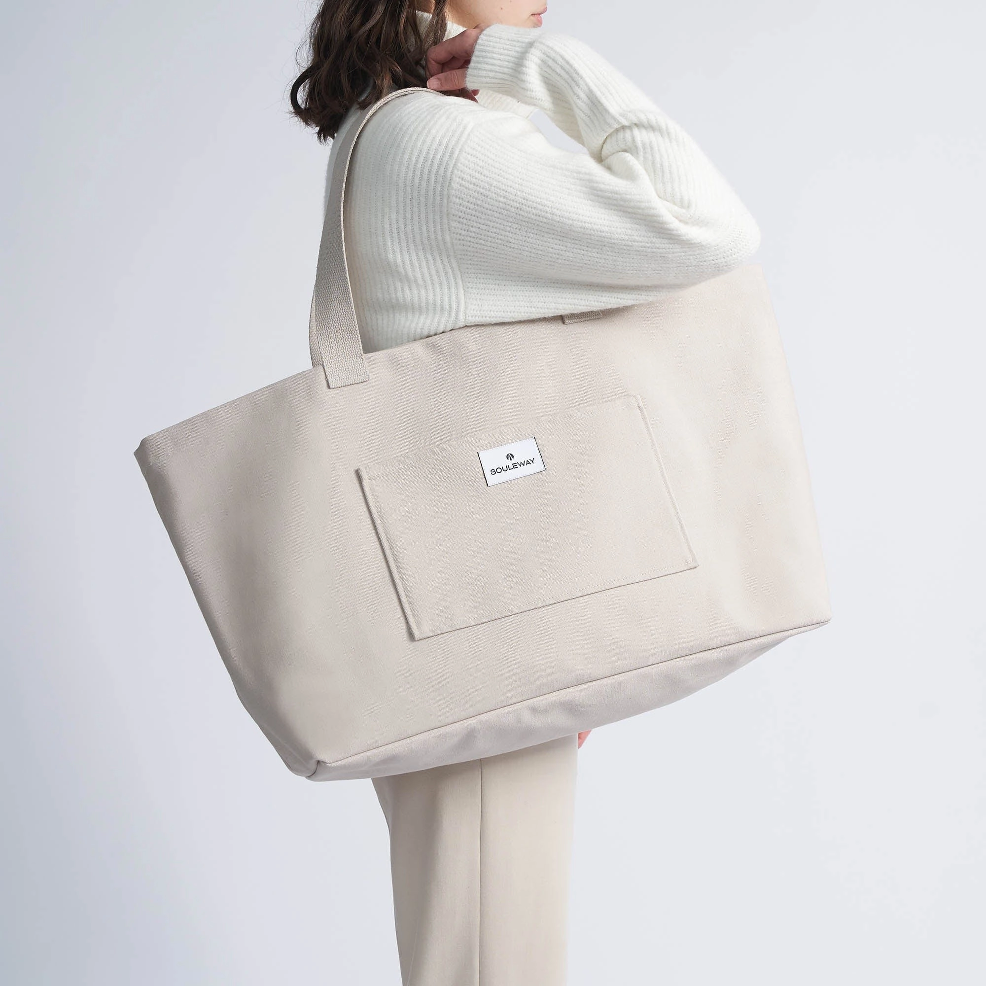 Natural Cotton Canvas Shopper | Sand
