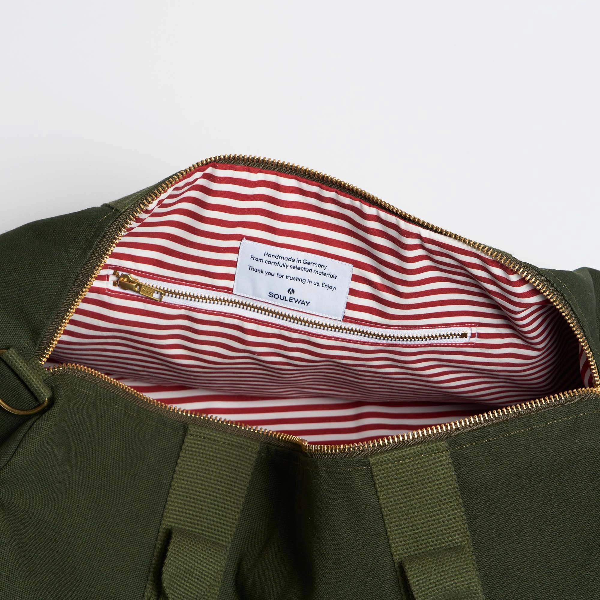 Natural Cotton Canvas Vegan Weekender | Dark Olive