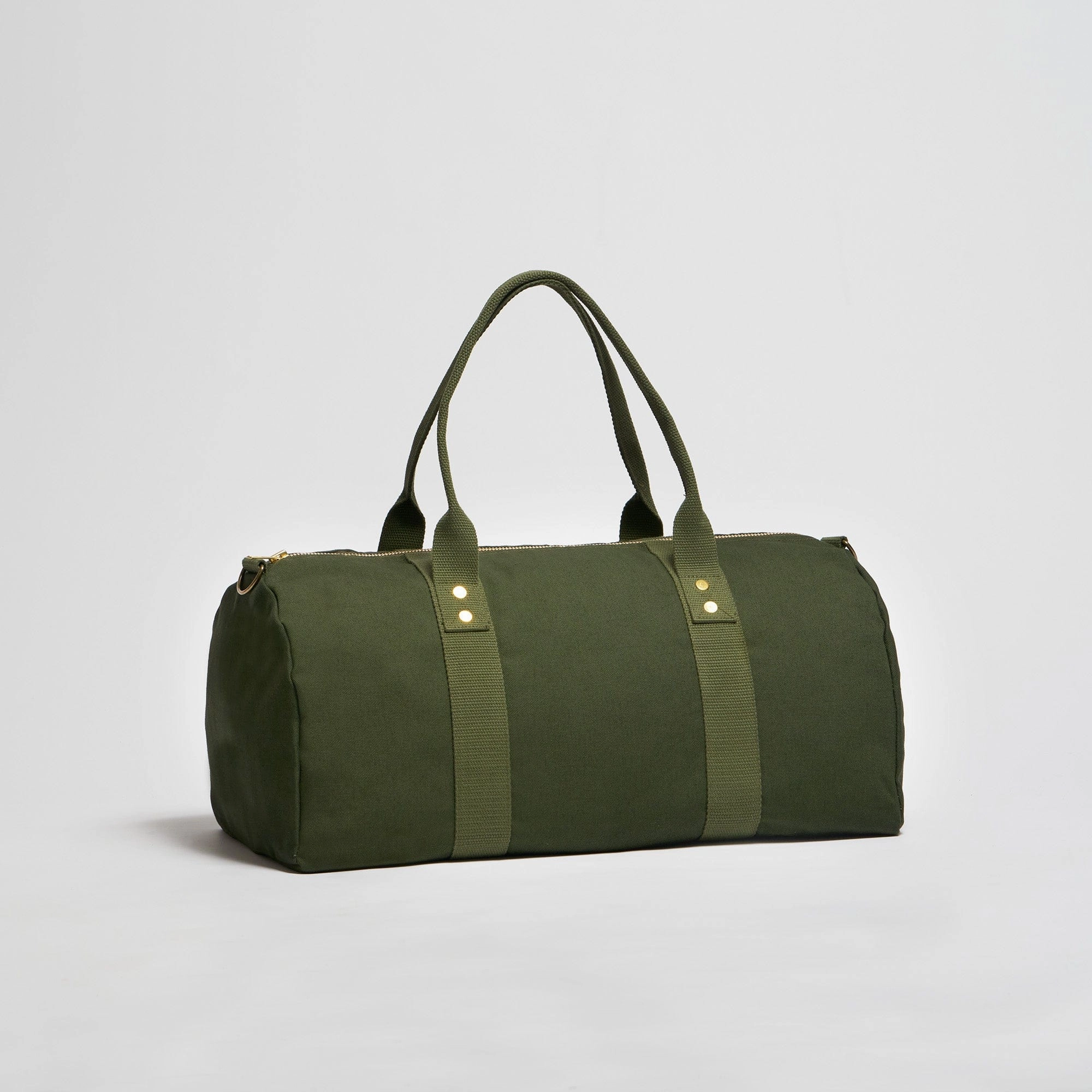 Natural Cotton Canvas Vegan Weekender | Dark Olive