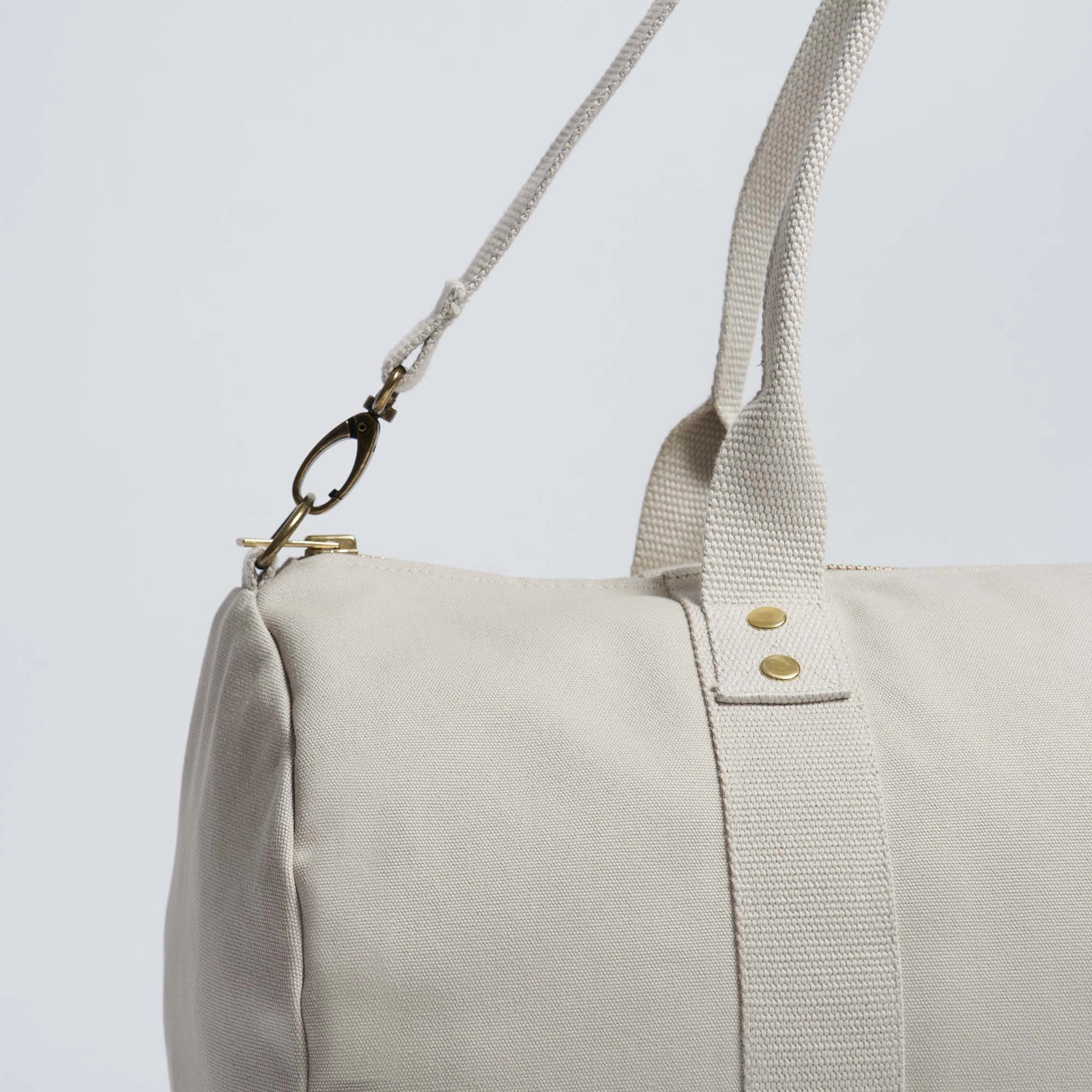 Natural Cotton Canvas Vegan Weekender | Desert Sand