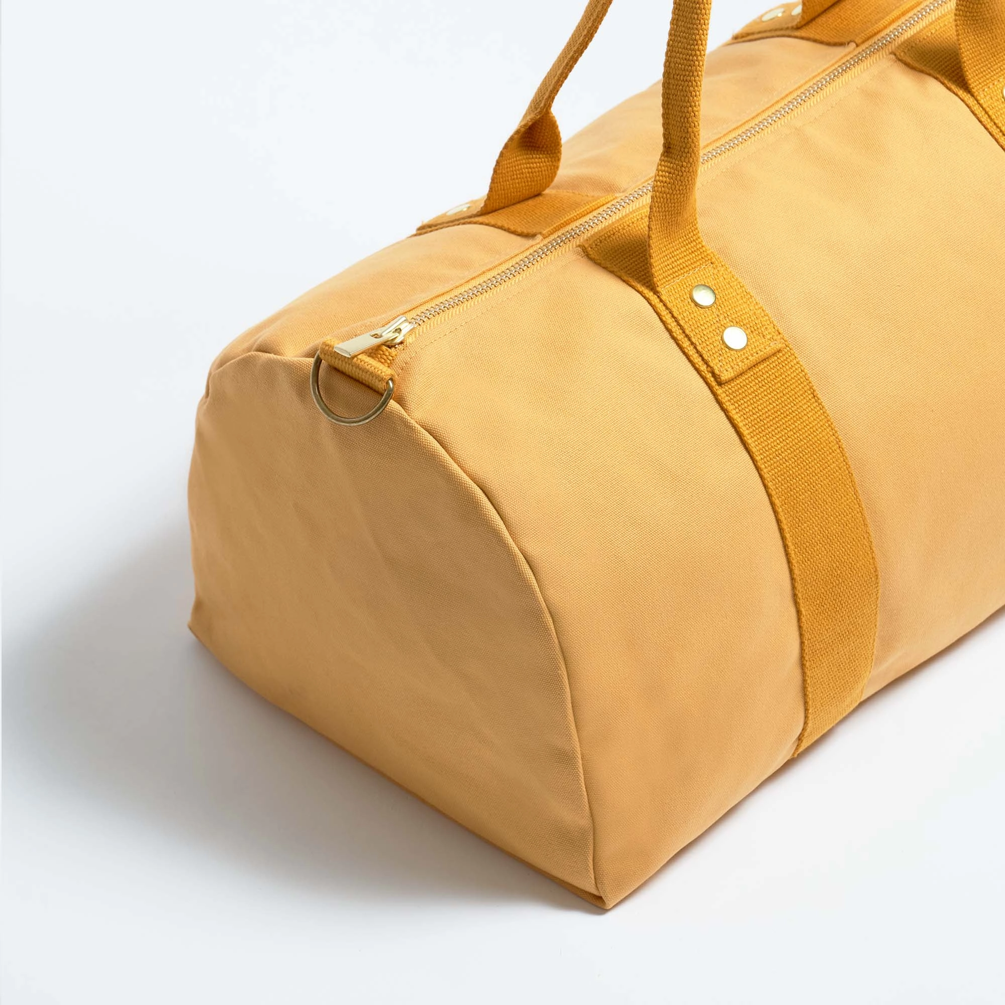 Natural Cotton Canvas Vegan Weekender | Mustard Yellow