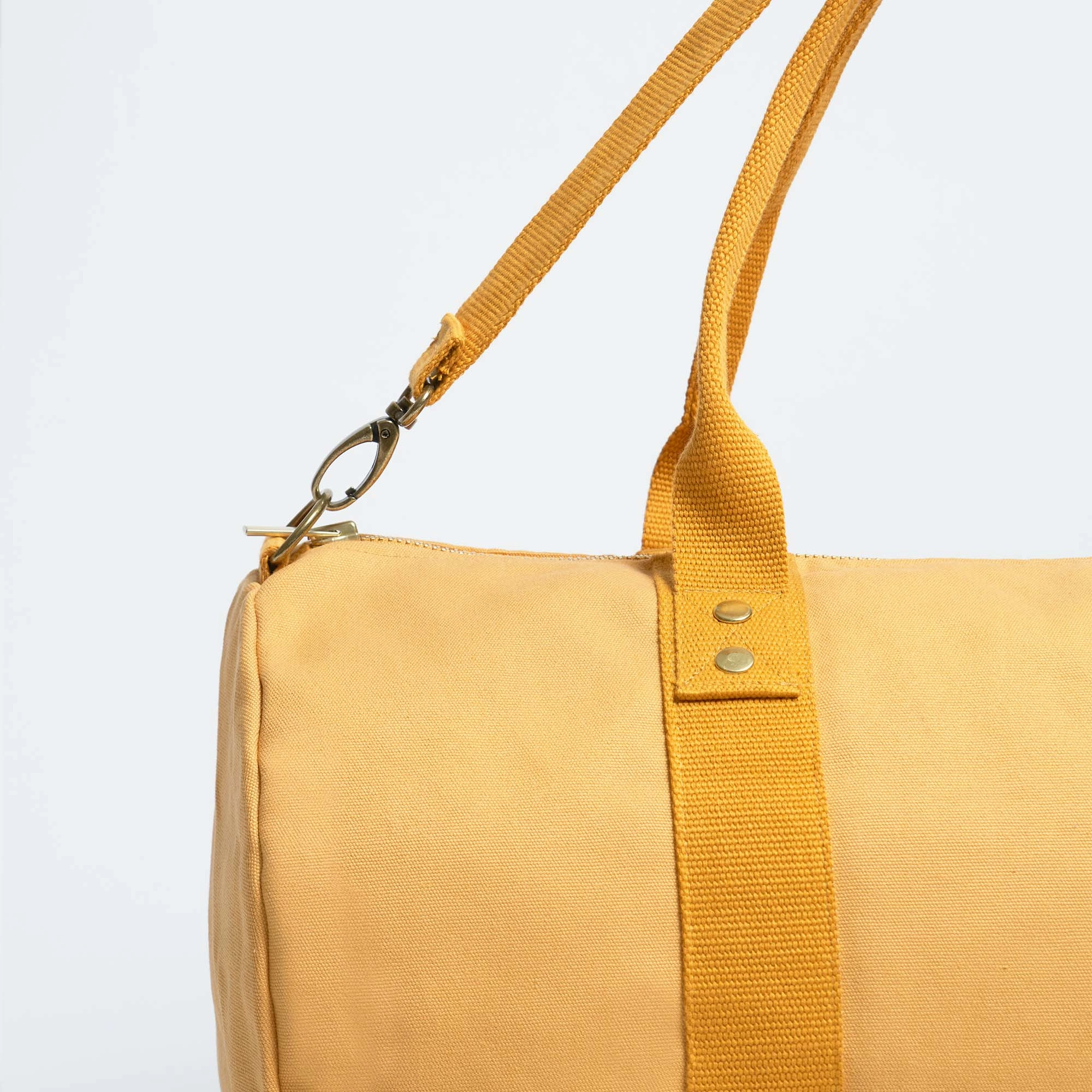 Natural Cotton Canvas Vegan Weekender | Mustard Yellow