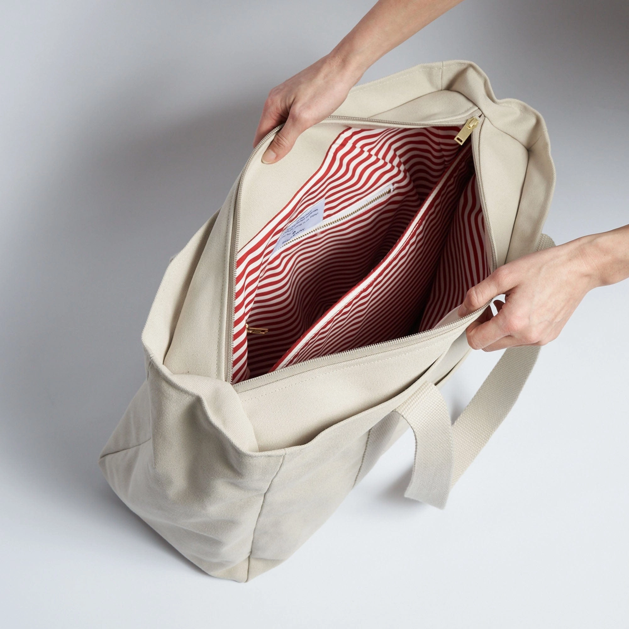 Natural Cotton Canvas Yoga Tote | Sand