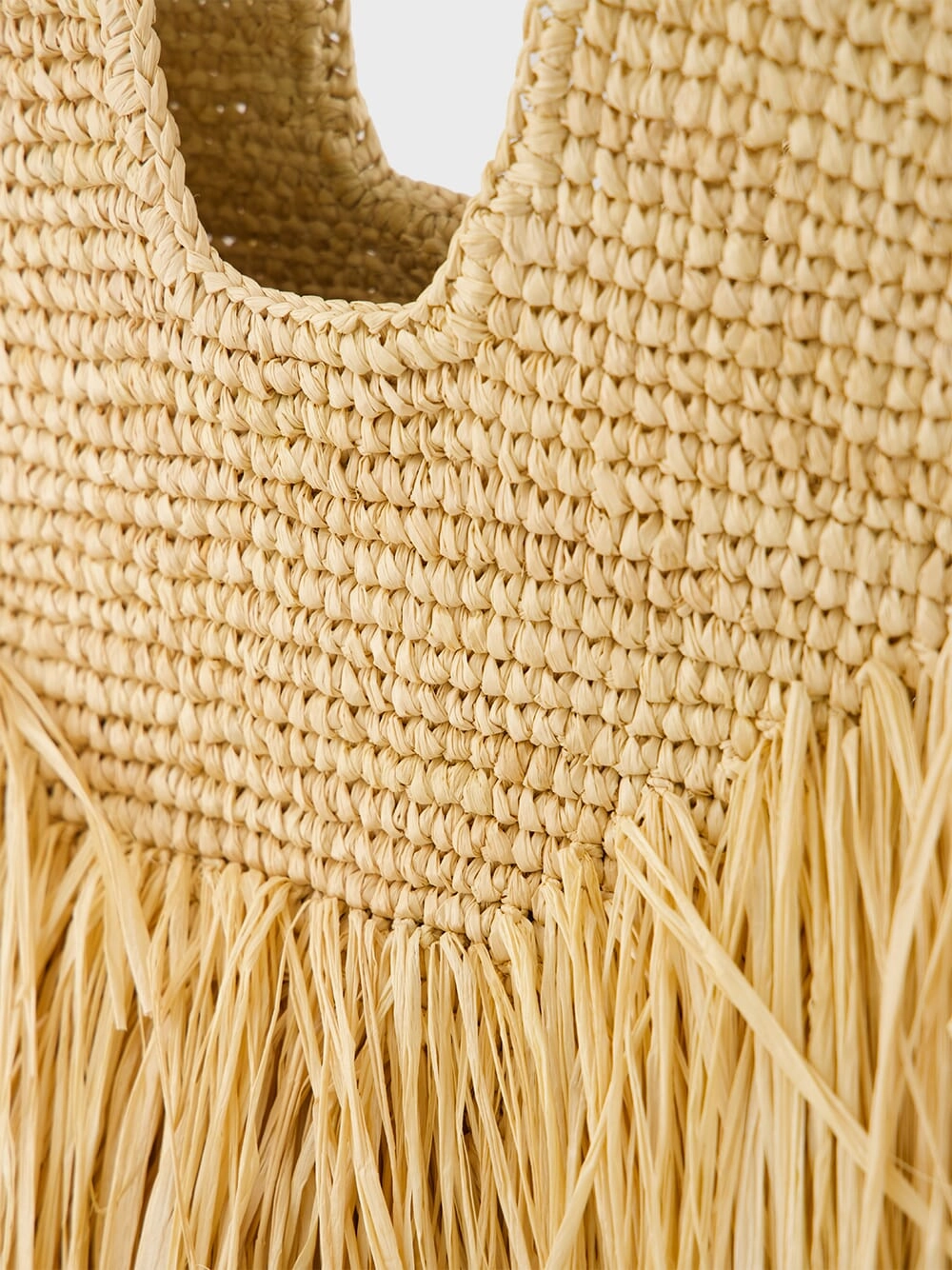 Natural Goldentime Medium Raffia Fringe Tote