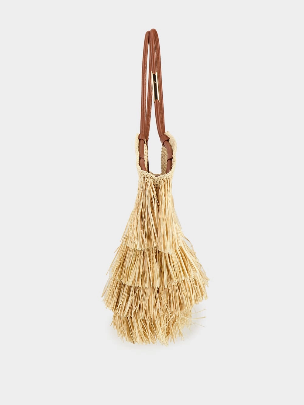 Natural Goldentime Medium Raffia Fringe Tote