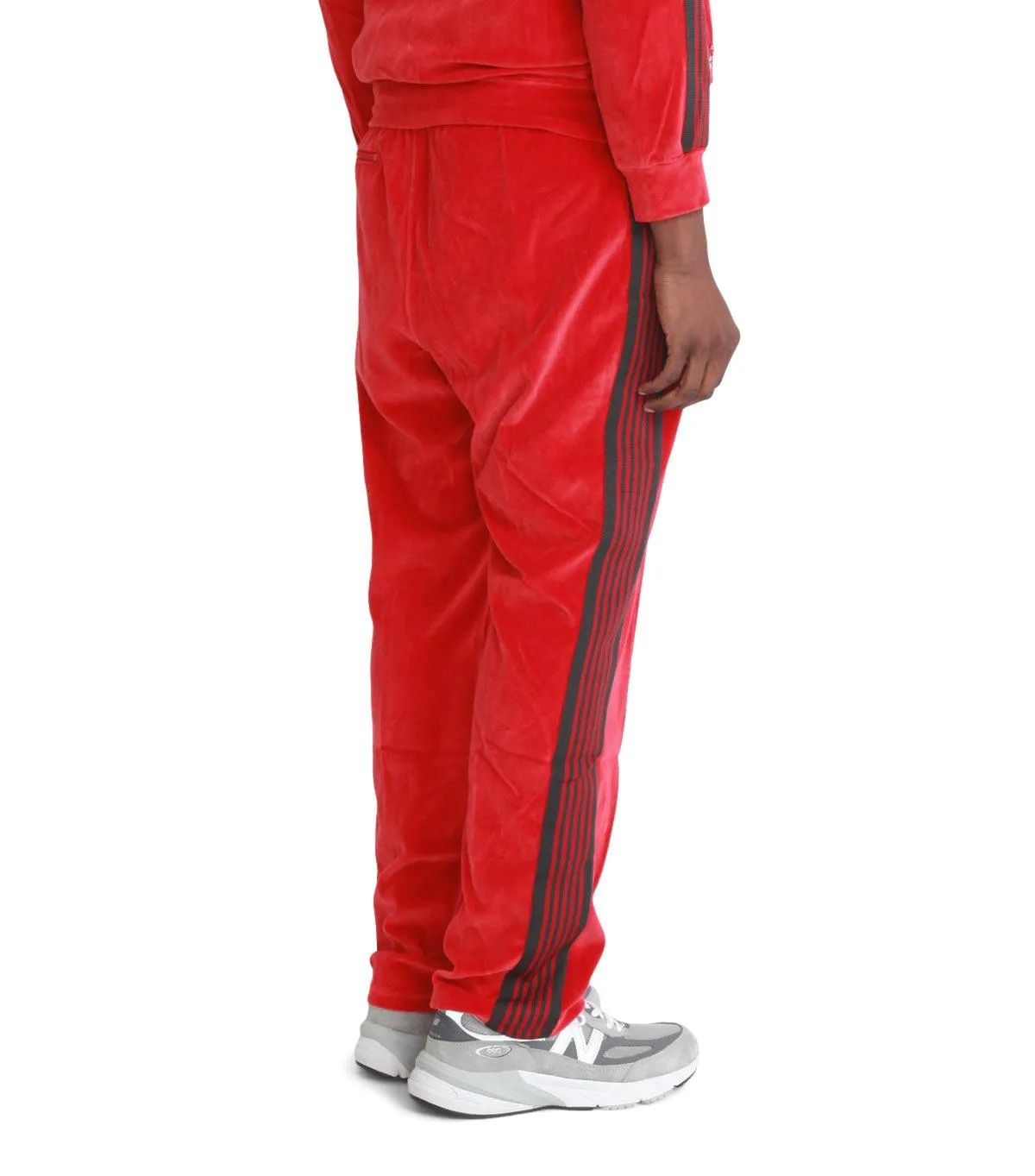Needles Narrow Velour Track Pant Red
