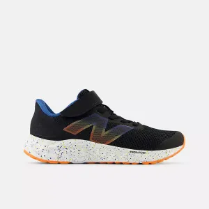 New Balance Black/Blue Agate/Blaze Orange Arishi v4 Bungee Lace Children??s Sneaker