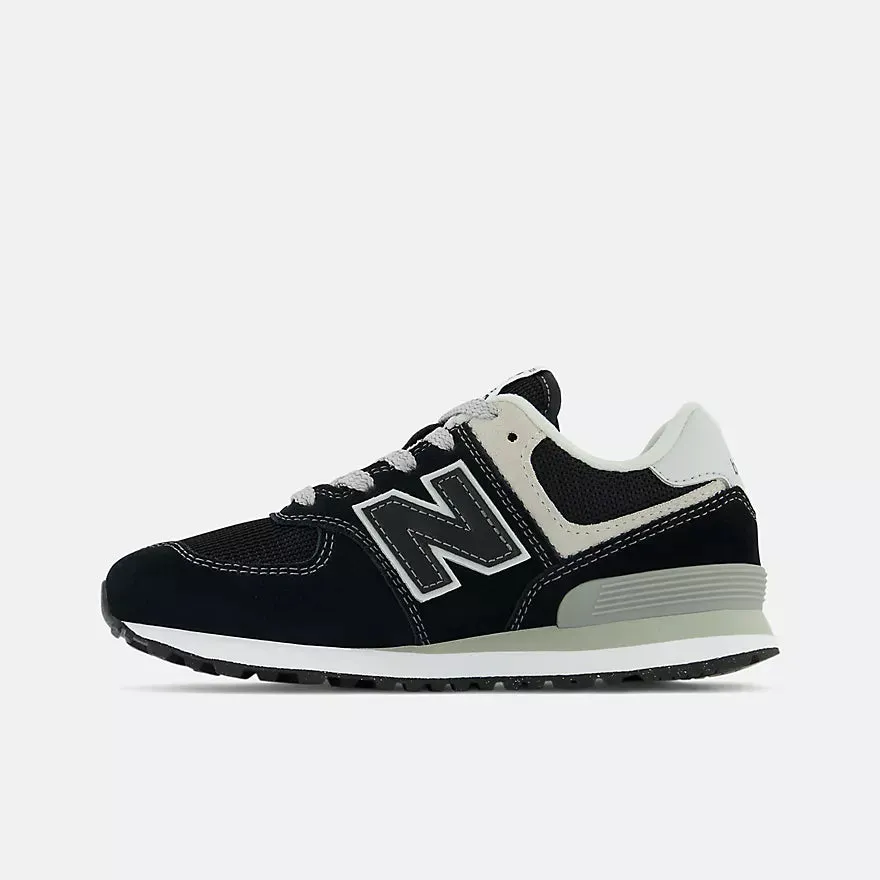 New Balance Black/White 574 Core Children??s Sneaker