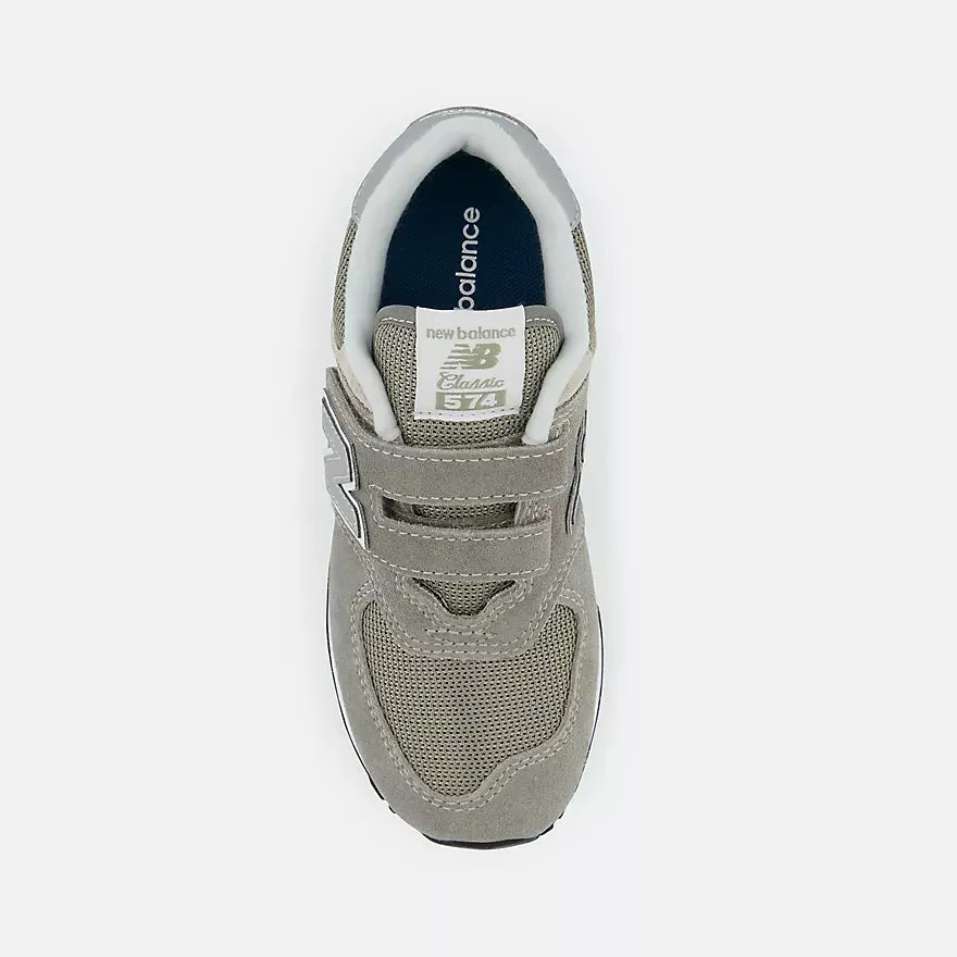 New Balance Grey 574 Core Hook & Loop Children??s Sneaker