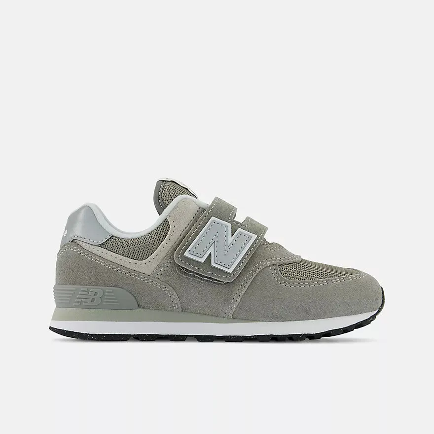 New Balance Grey 574 Core Hook & Loop Children??s Sneaker