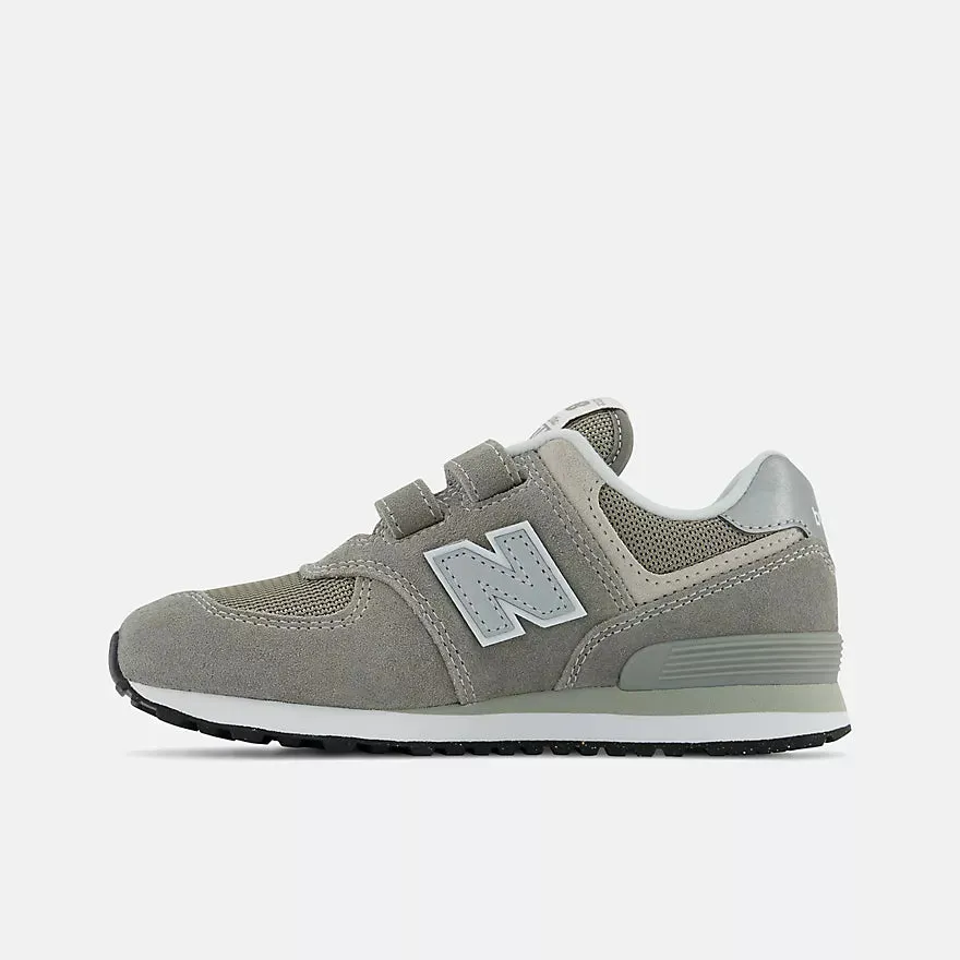New Balance Grey 574 Core Hook & Loop Children??s Sneaker