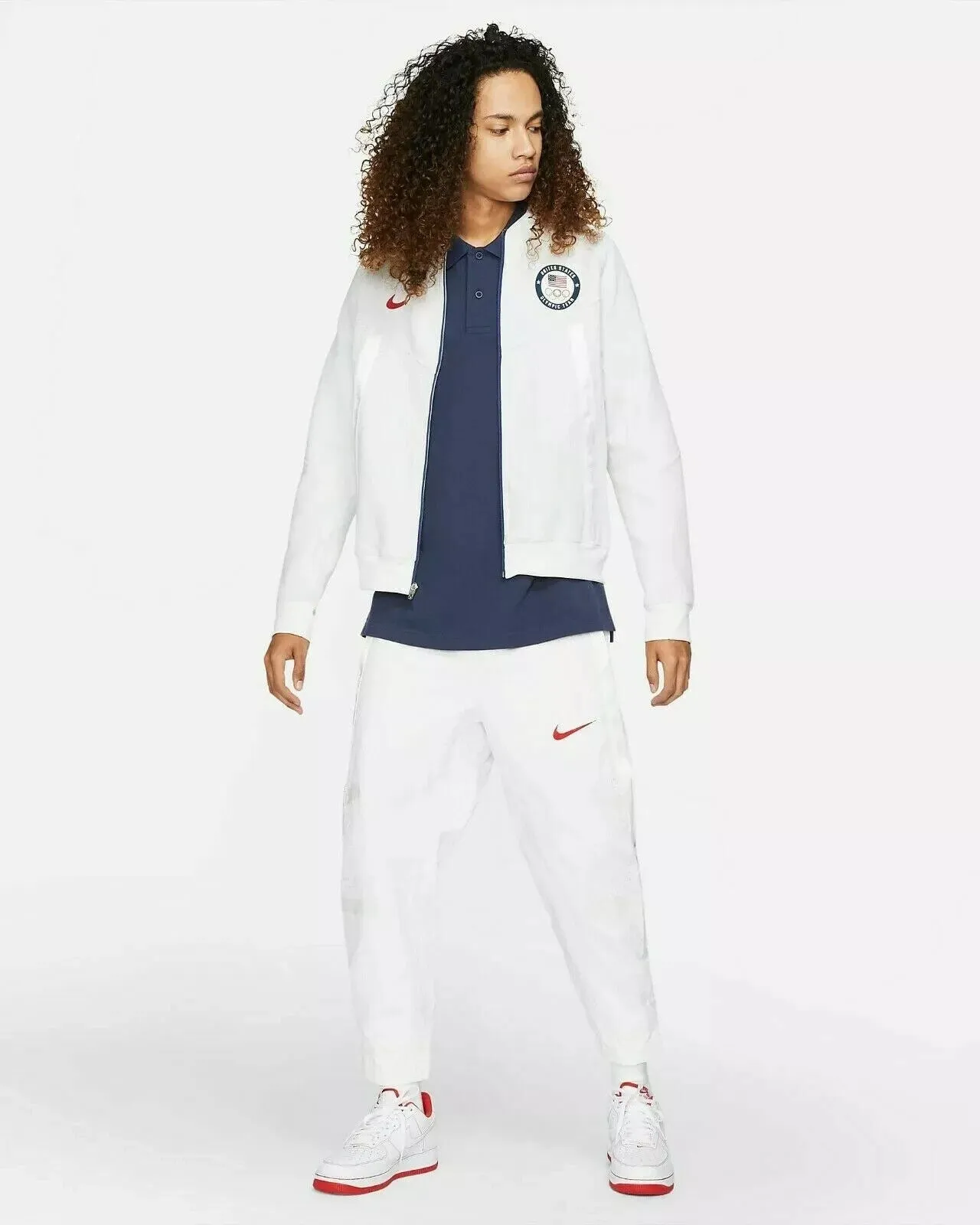 Nike CK4567-100 Jacket Mens XL White Team USA 2020 Tokyo Olympic Full Zip APP907