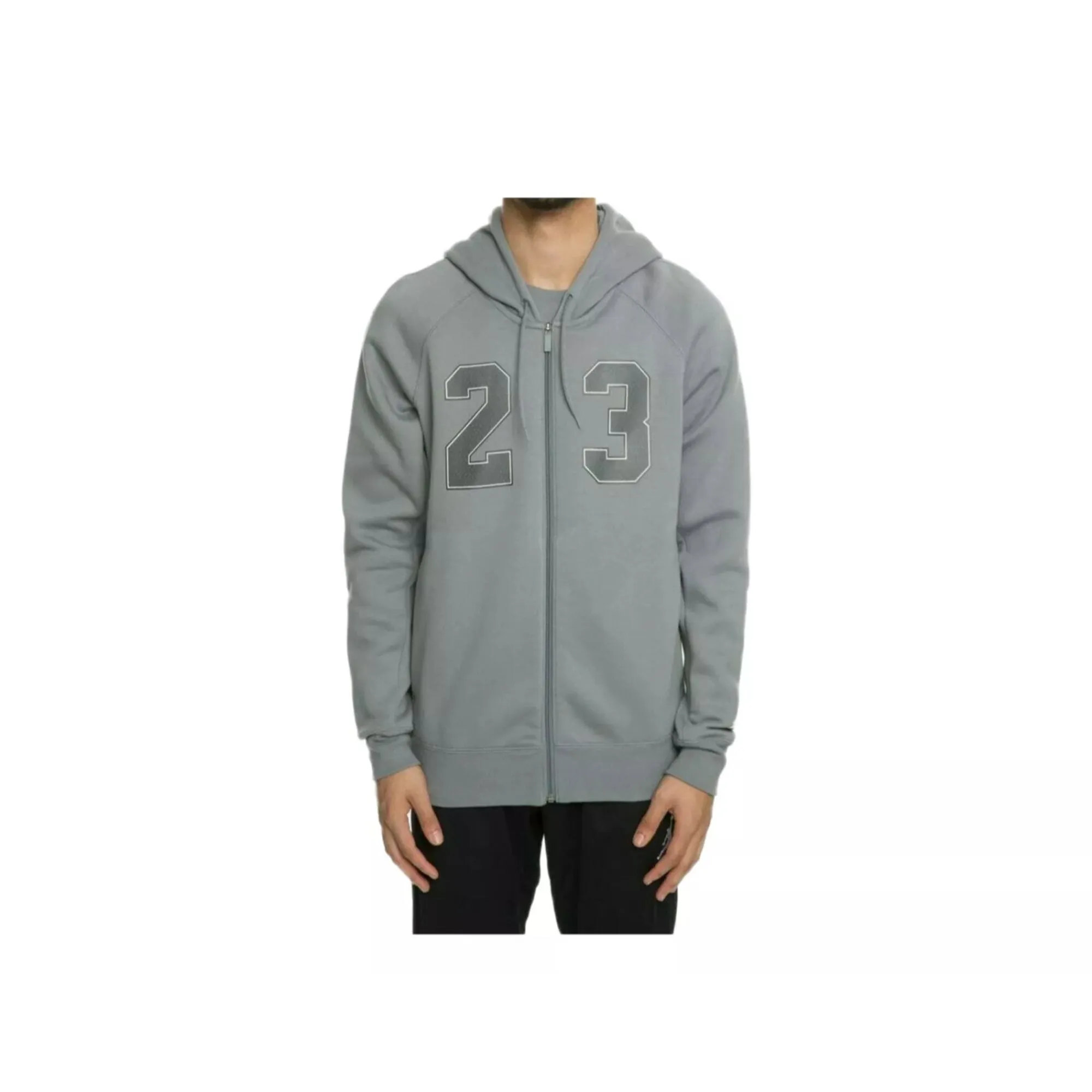 Nike Jordan Flight Fleece AJ10 Full Zip Hoodie Grey  AJ6390-065 Men's
